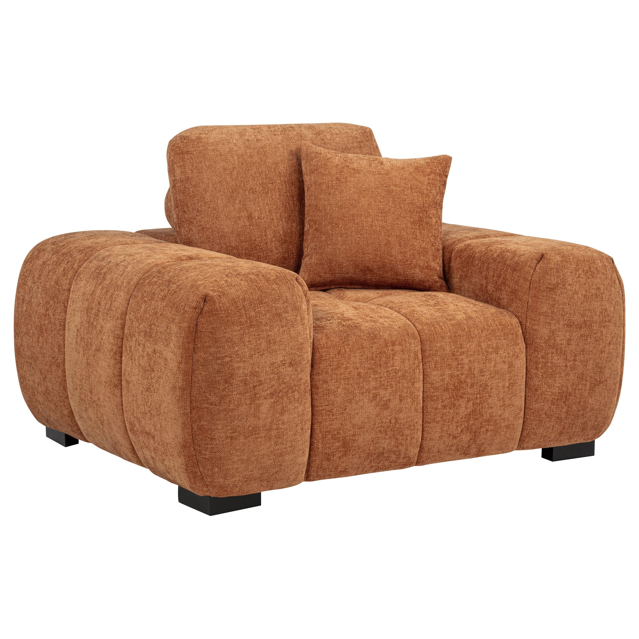  Coaster Furniture Octavia 509353 Upholstered Track Arm Accent Chair - Orange IMAGE 3