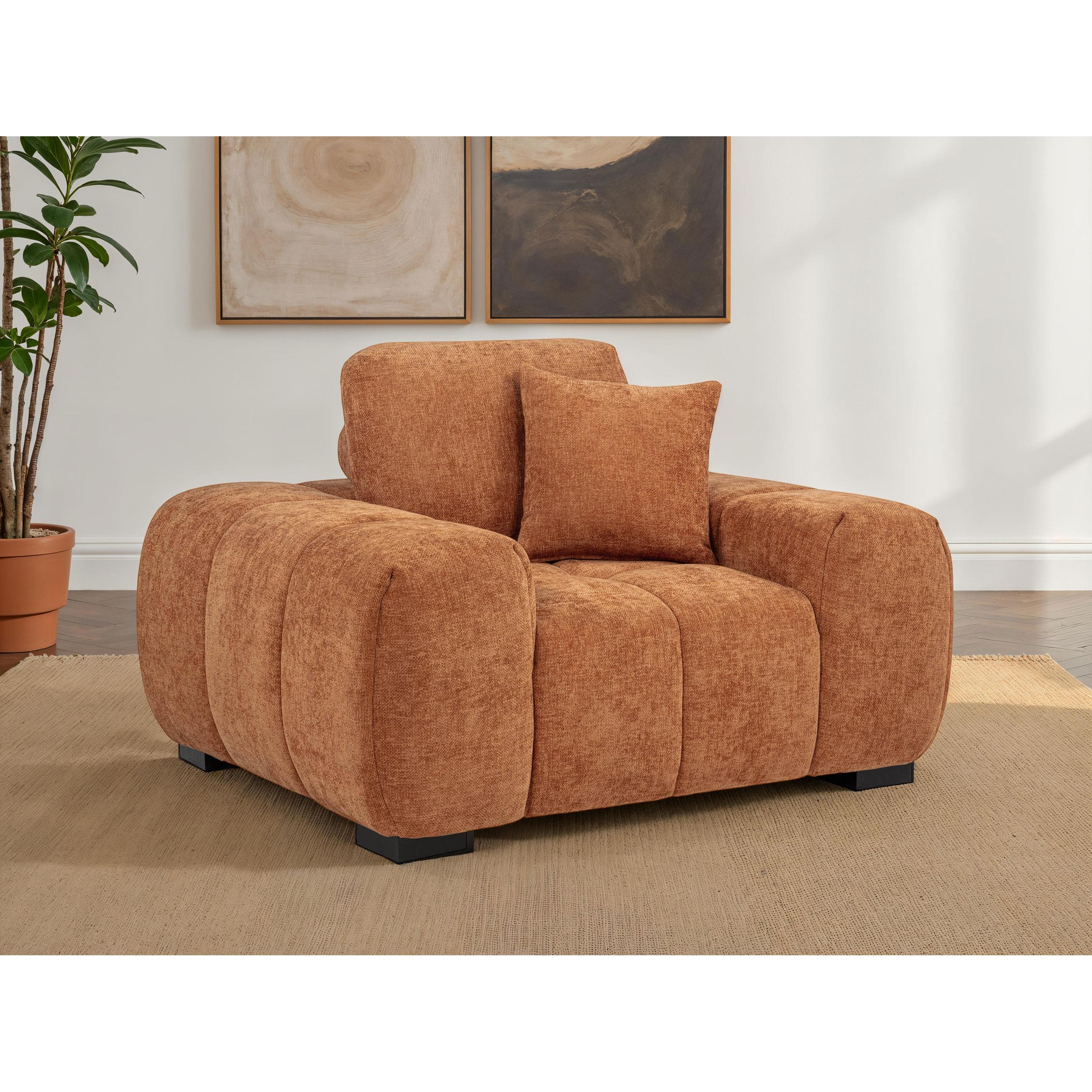  Coaster Furniture Octavia 509353 Upholstered Track Arm Accent Chair - Orange IMAGE 5