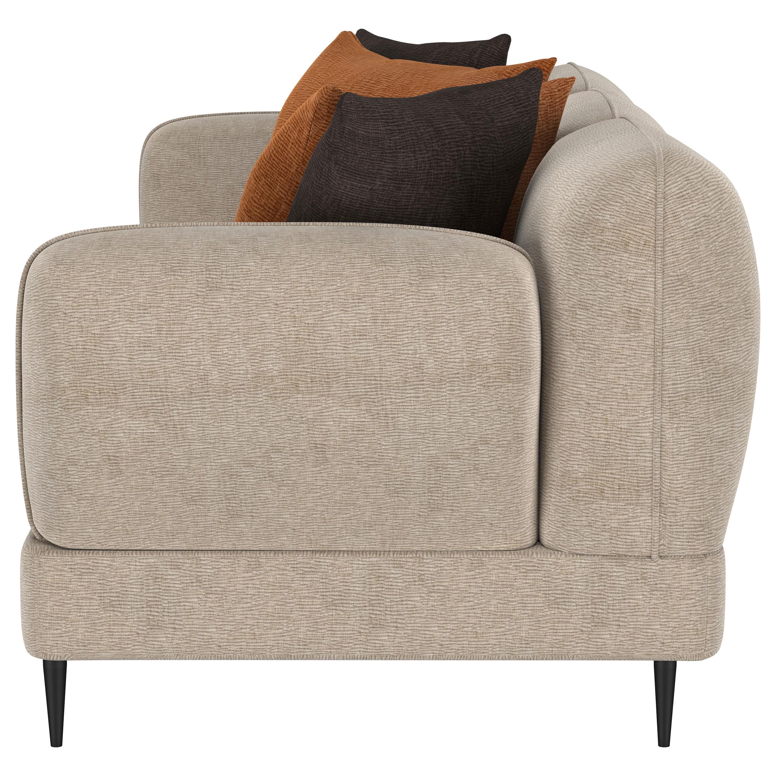  Coaster Furniture Jade 509411 Chenille Upholstered Sculpted Track Arm Sofa - Latte IMAGE 10