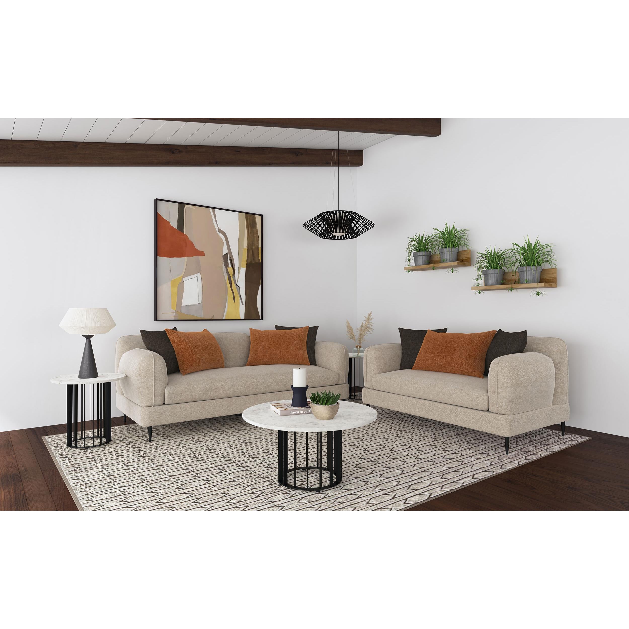  Coaster Furniture Jade 509411 Chenille Upholstered Sculpted Track Arm Sofa - Latte IMAGE 11