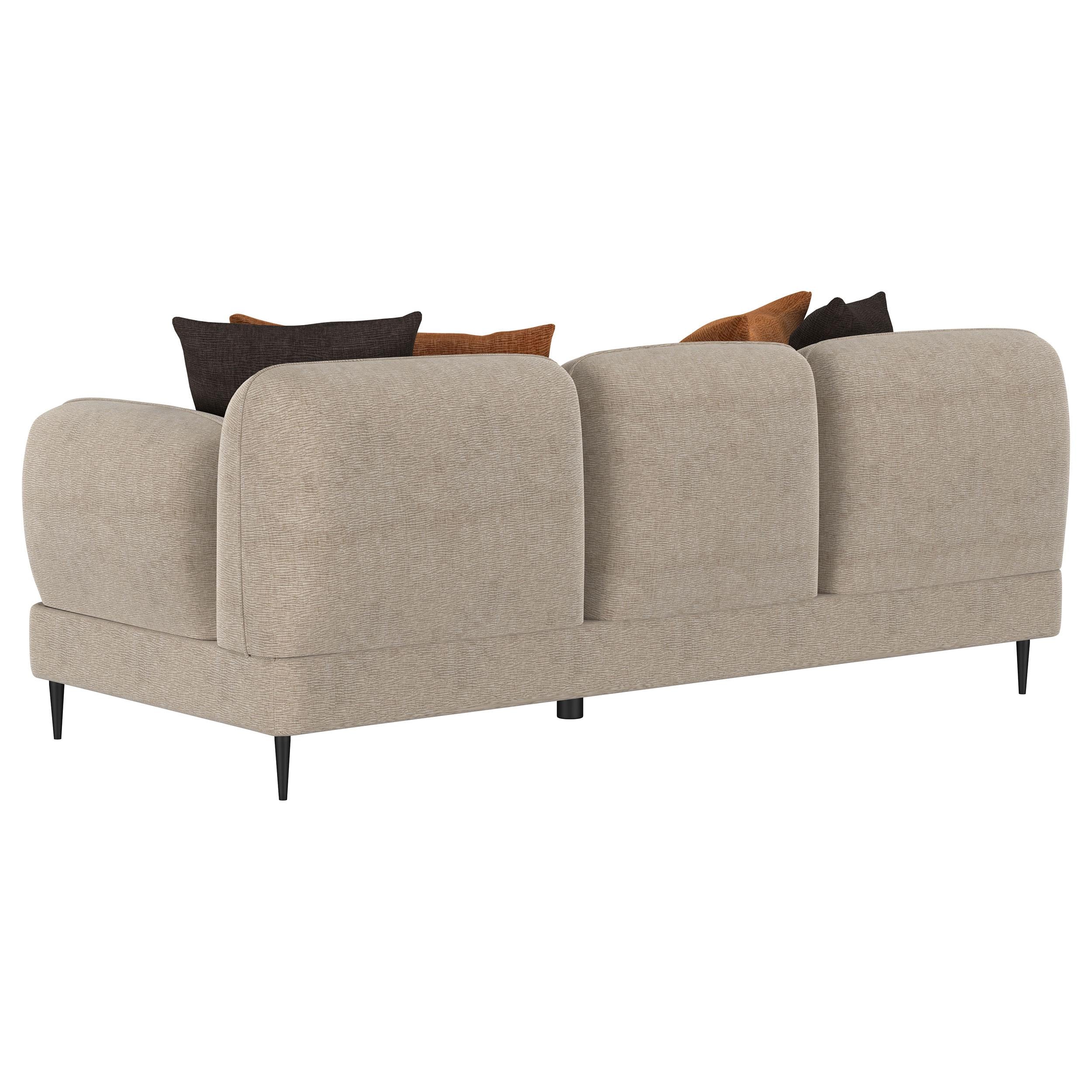  Coaster Furniture Jade 509411 Chenille Upholstered Sculpted Track Arm Sofa - Latte IMAGE 2