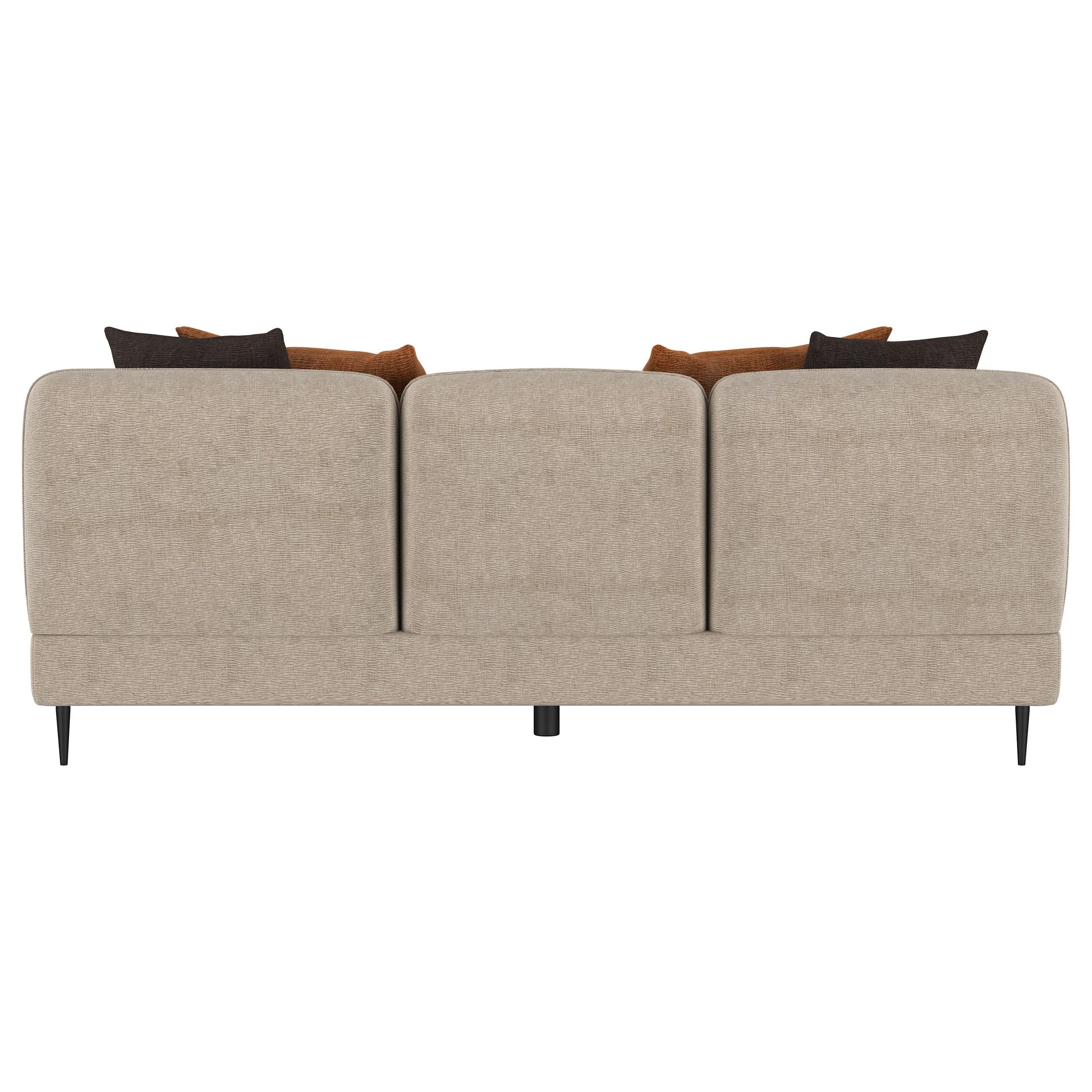  Coaster Furniture Jade 509411 Chenille Upholstered Sculpted Track Arm Sofa - Latte IMAGE 3