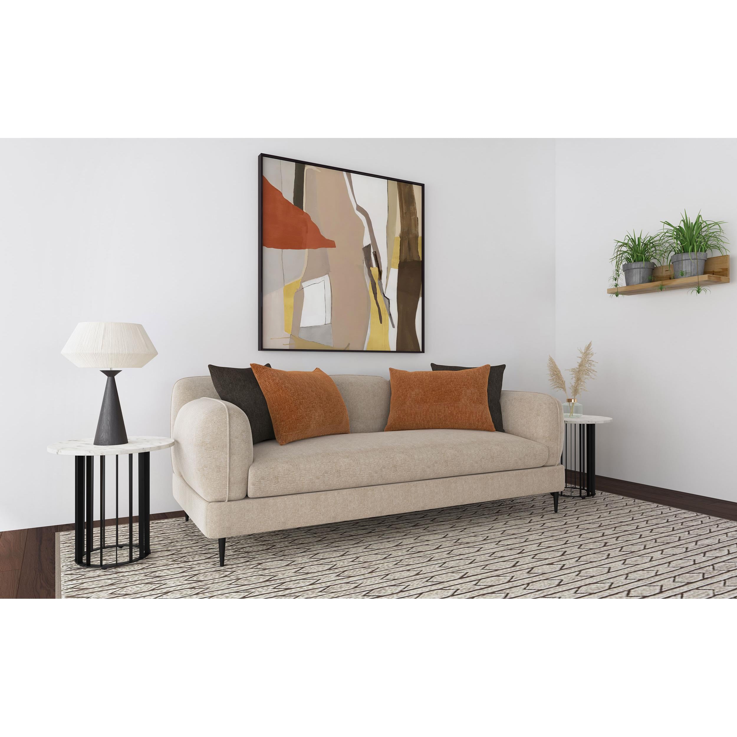  Coaster Furniture Jade 509411 Chenille Upholstered Sculpted Track Arm Sofa - Latte IMAGE 4
