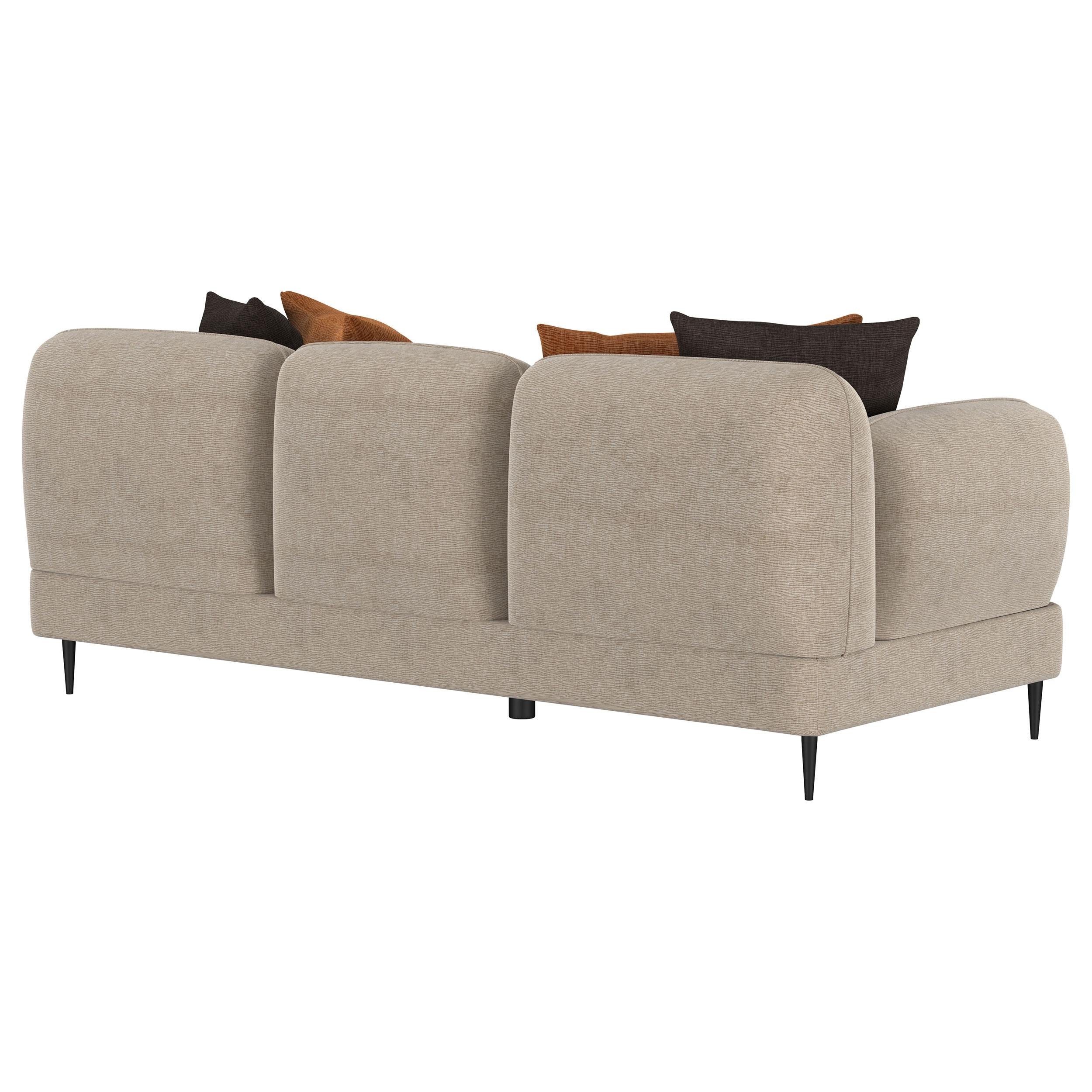  Coaster Furniture Jade 509411 Chenille Upholstered Sculpted Track Arm Sofa - Latte IMAGE 5