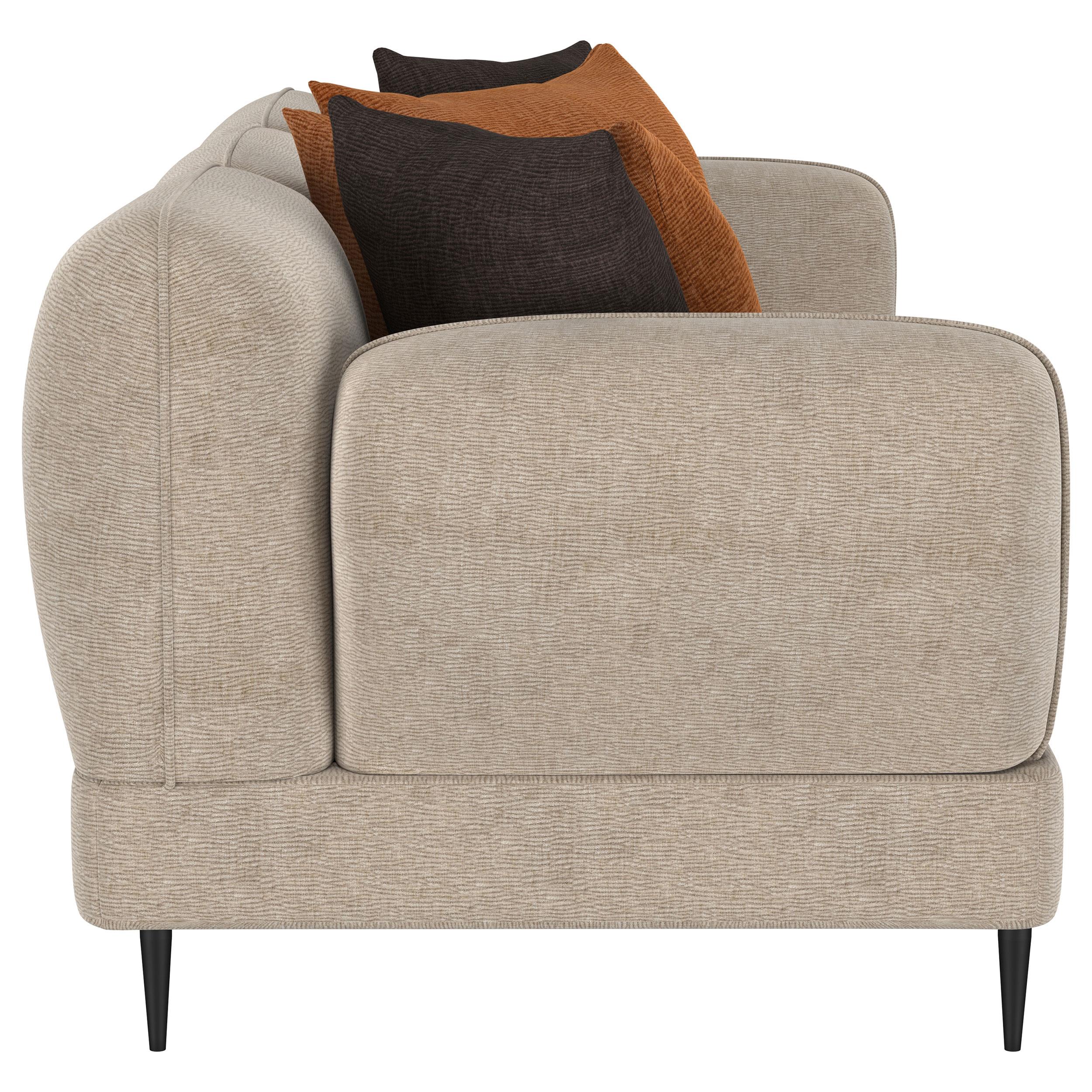 Coaster Furniture Jade 509411 Chenille Upholstered Sculpted Track Arm Sofa - Latte IMAGE 8