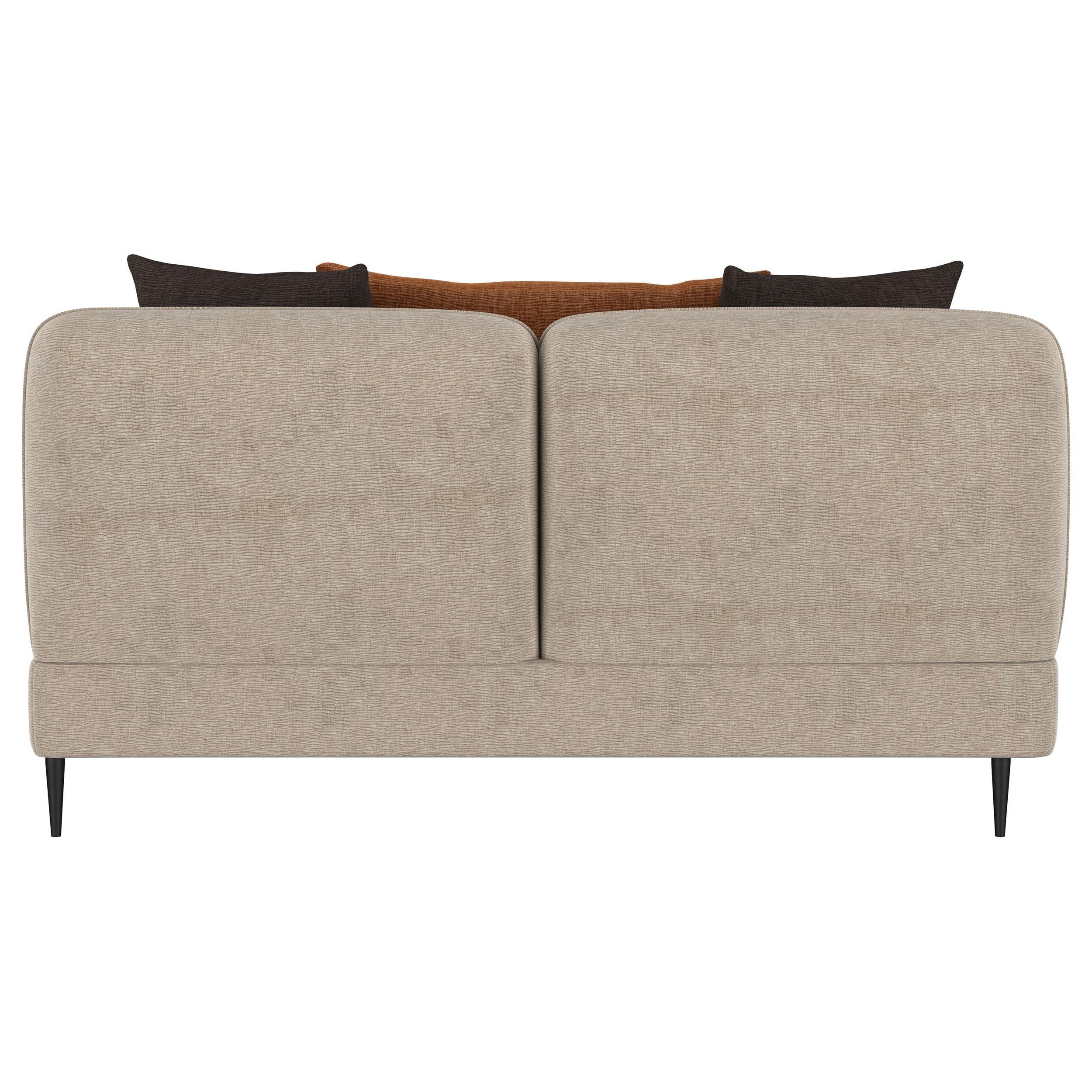  Coaster Furniture Jade 509412 Chenille Upholstered Sculpted Track Arm Loveseat - Latte IMAGE 4