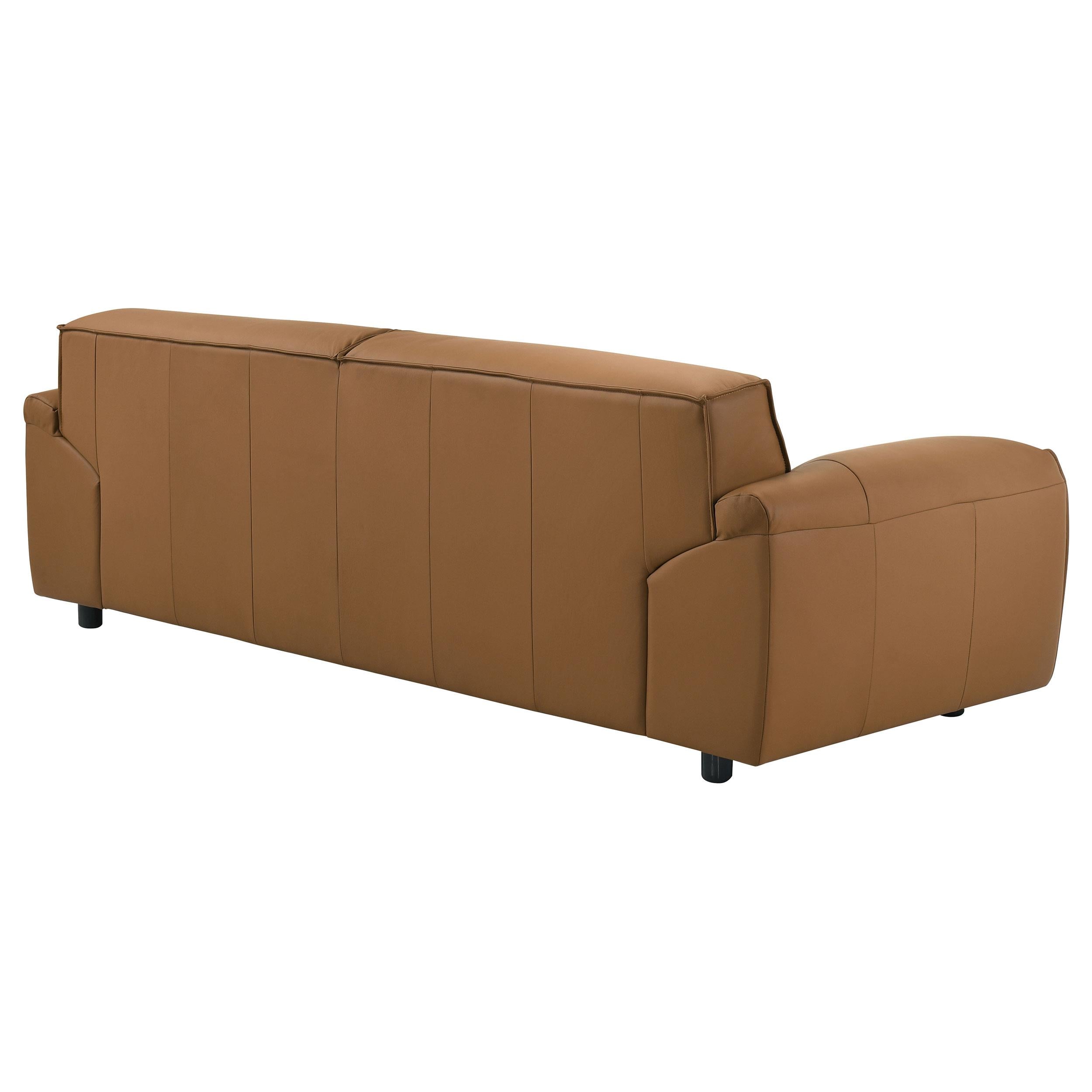  Coaster Furniture Buxton 509501 Top Grain Leather Upholstered Sofa - Orange IMAGE 11