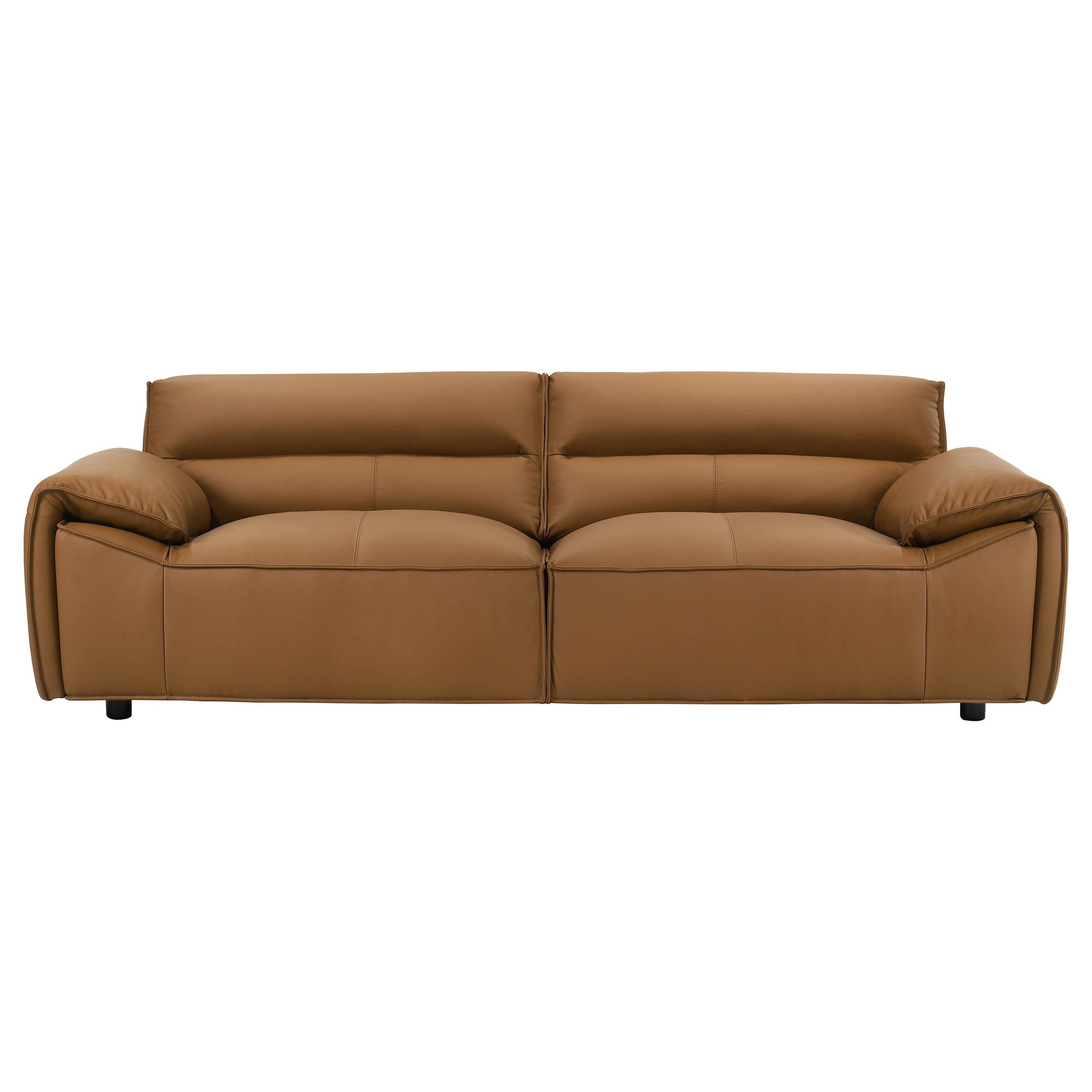  Coaster Furniture Buxton 509501 Top Grain Leather Upholstered Sofa - Orange IMAGE 7