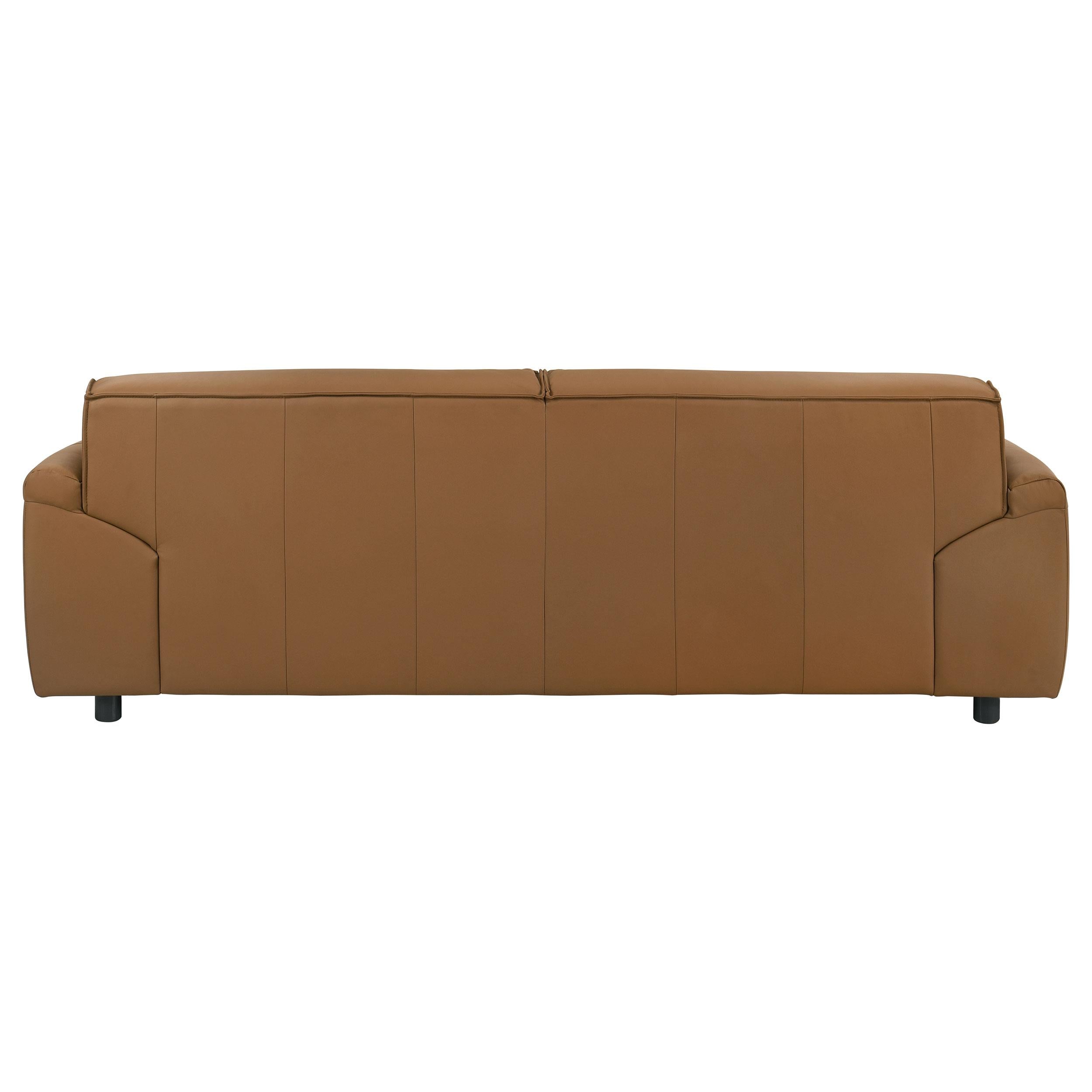  Coaster Furniture Buxton 509501 Top Grain Leather Upholstered Sofa - Orange IMAGE 8