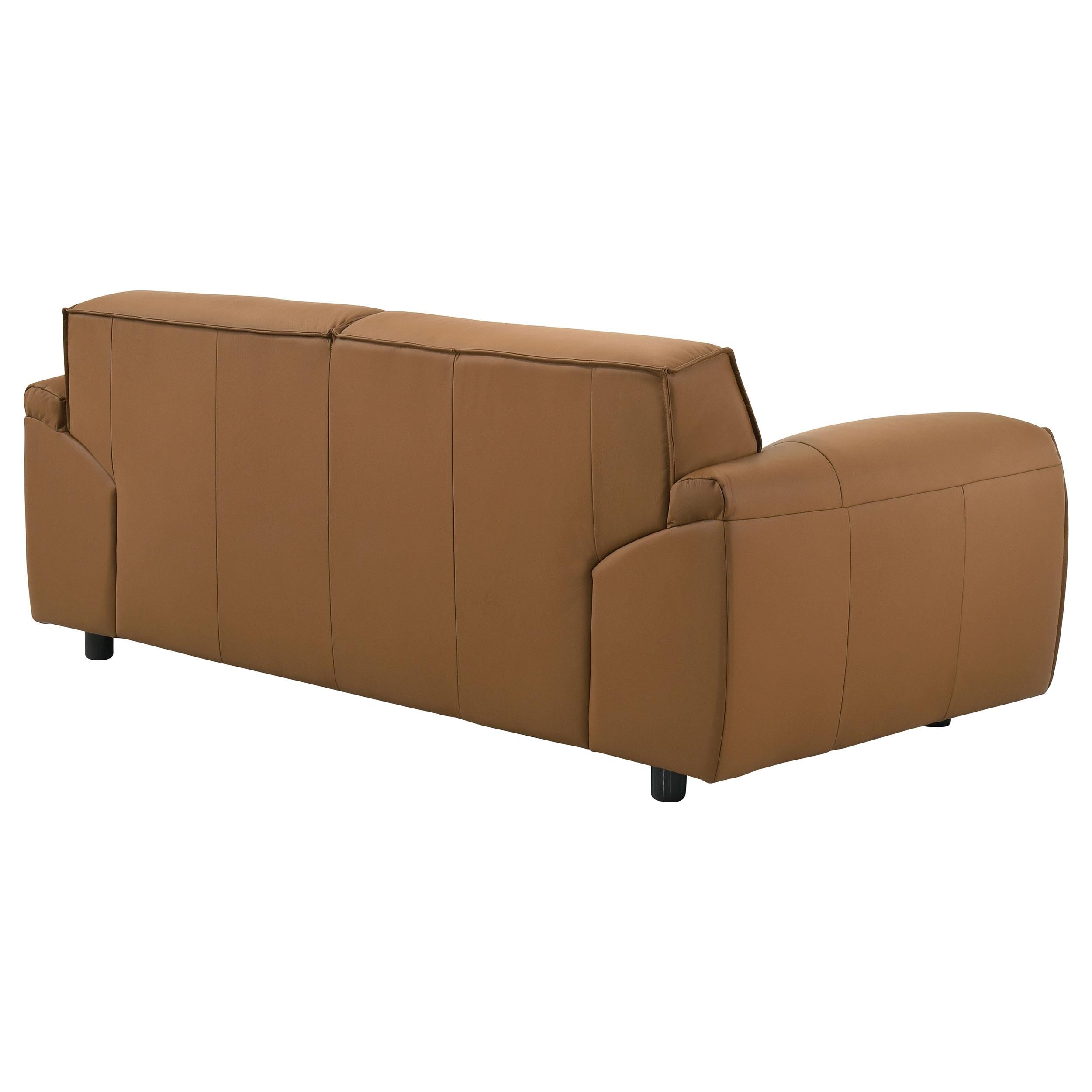  Coaster Furniture Buxton 509502 Top Grain Leather Upholstered Loveseat - Orange IMAGE 11