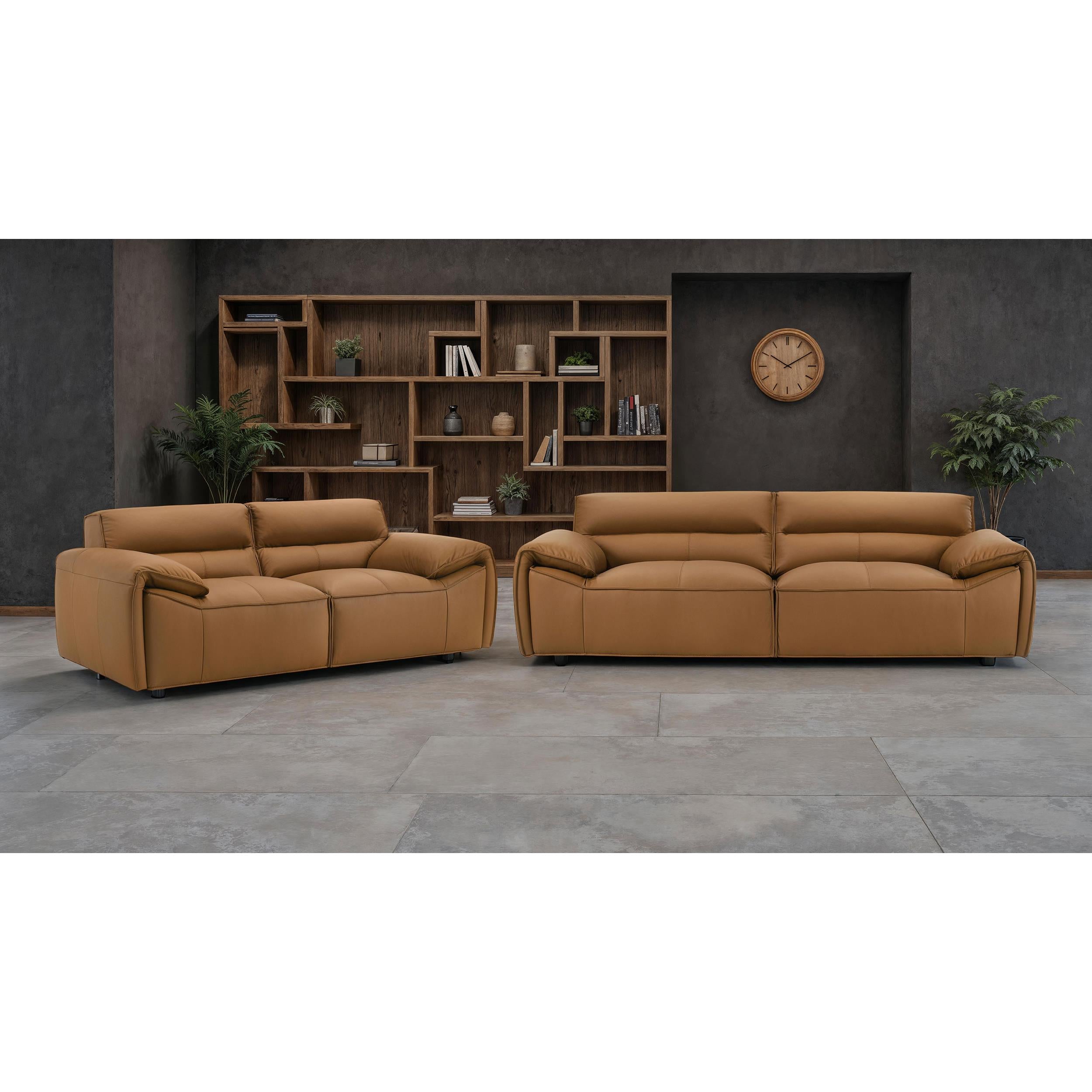  Coaster Furniture Buxton 509502 Top Grain Leather Upholstered Loveseat - Orange IMAGE 13