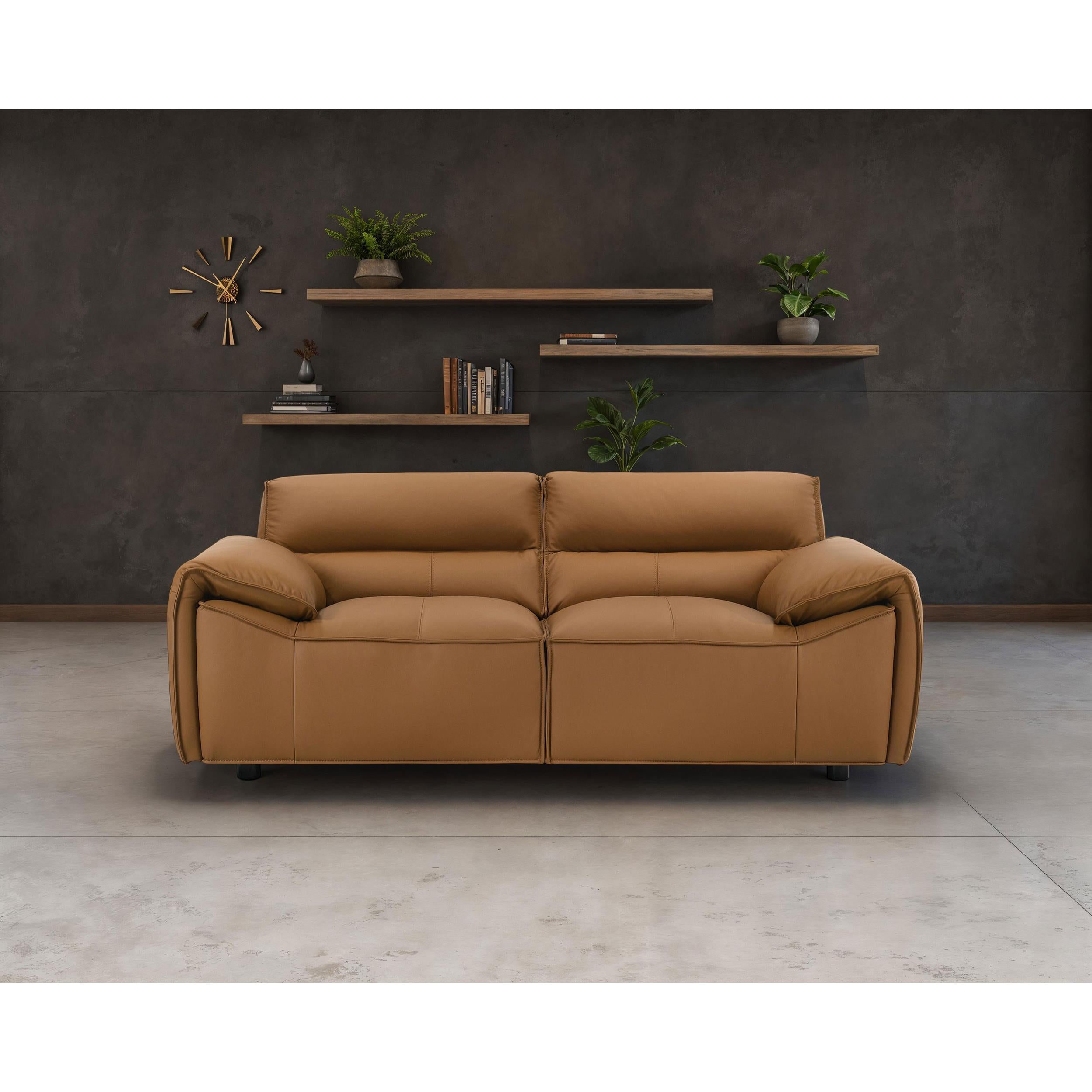  Coaster Furniture Buxton 509502 Top Grain Leather Upholstered Loveseat - Orange IMAGE 5