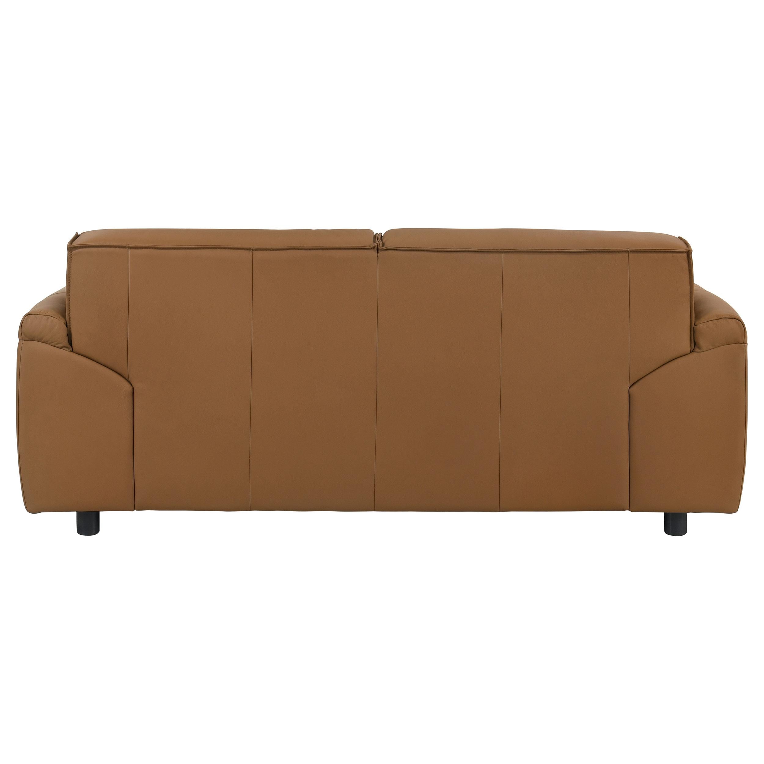  Coaster Furniture Buxton 509502 Top Grain Leather Upholstered Loveseat - Orange IMAGE 7