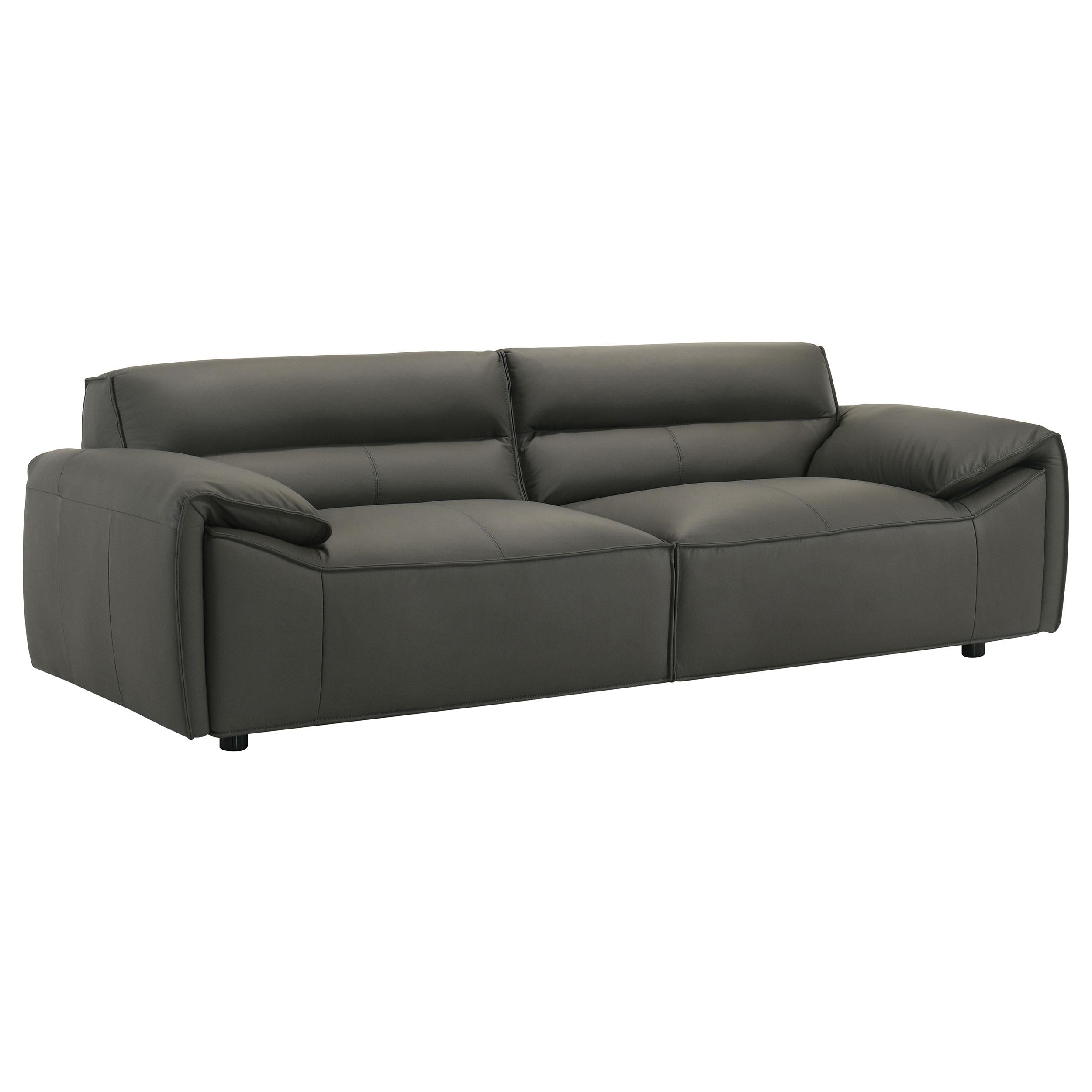  Coaster Furniture Buxton 509504 Top Grain Leather Upholstered Sofa - Graphite IMAGE 1