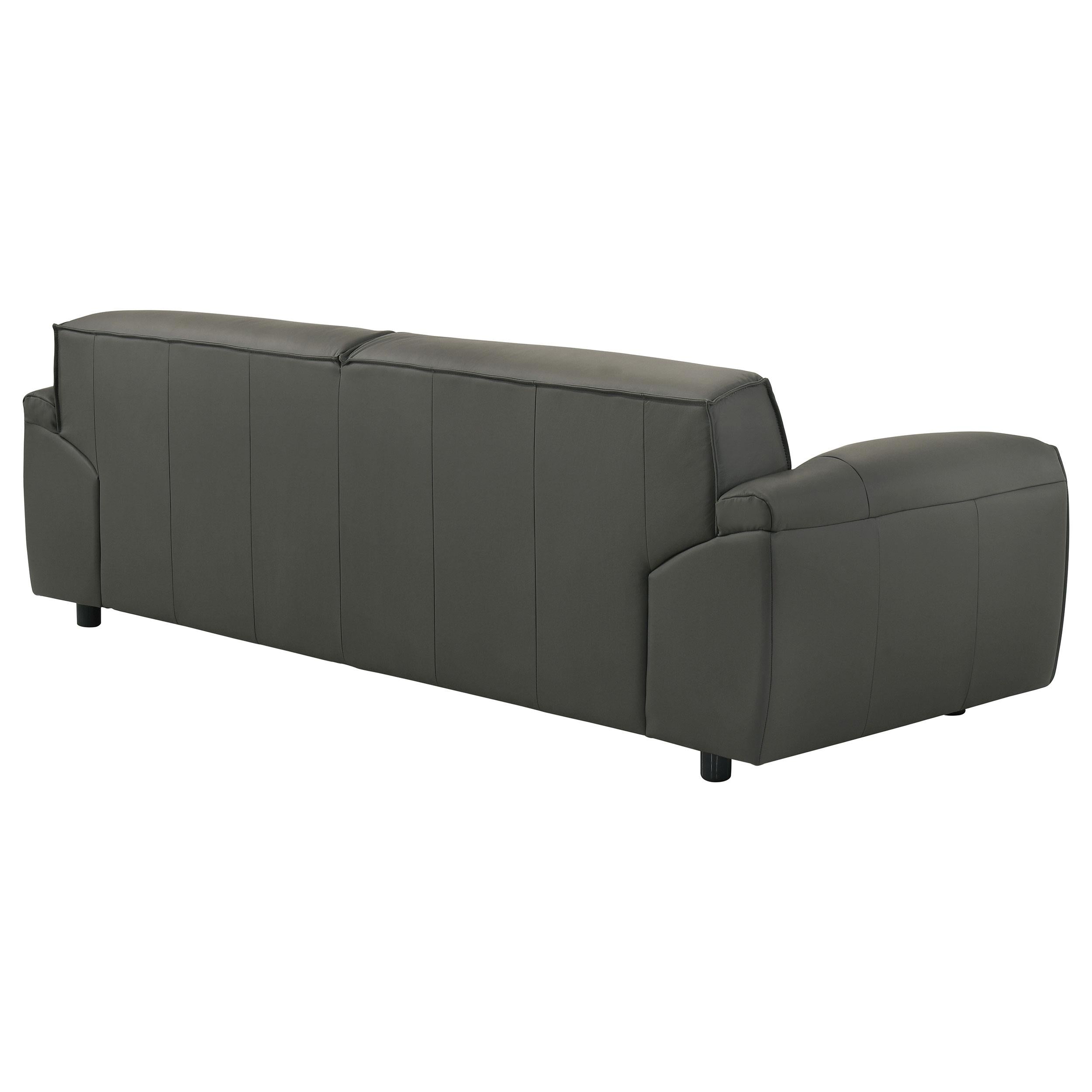  Coaster Furniture Buxton 509504 Top Grain Leather Upholstered Sofa - Graphite IMAGE 10