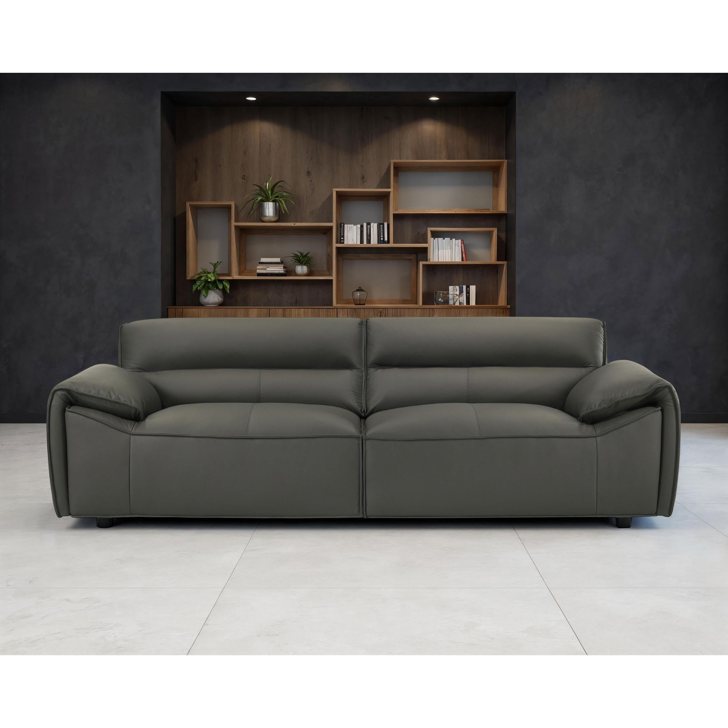  Coaster Furniture Buxton 509504 Top Grain Leather Upholstered Sofa - Graphite IMAGE 4