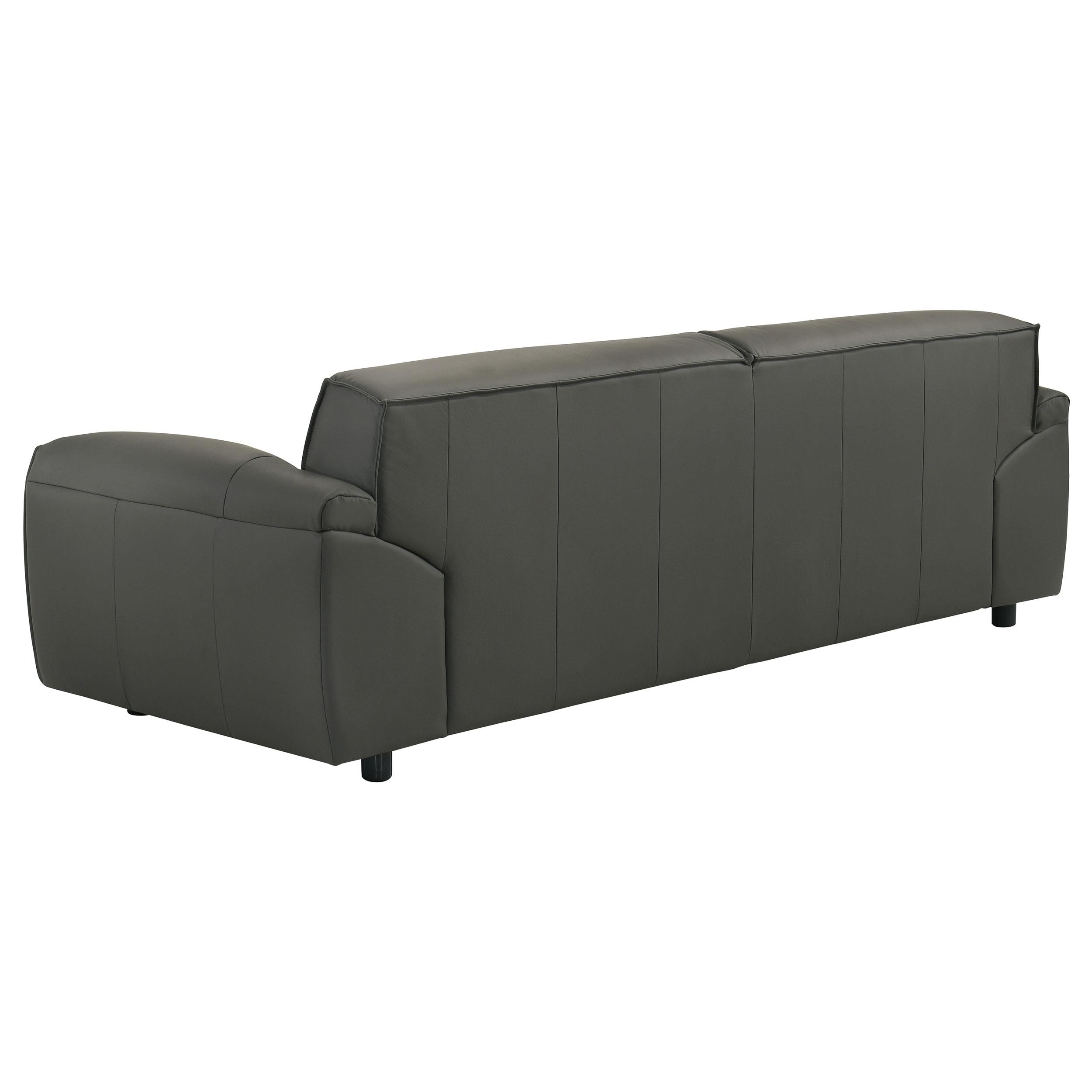  Coaster Furniture Buxton 509504 Top Grain Leather Upholstered Sofa - Graphite IMAGE 5