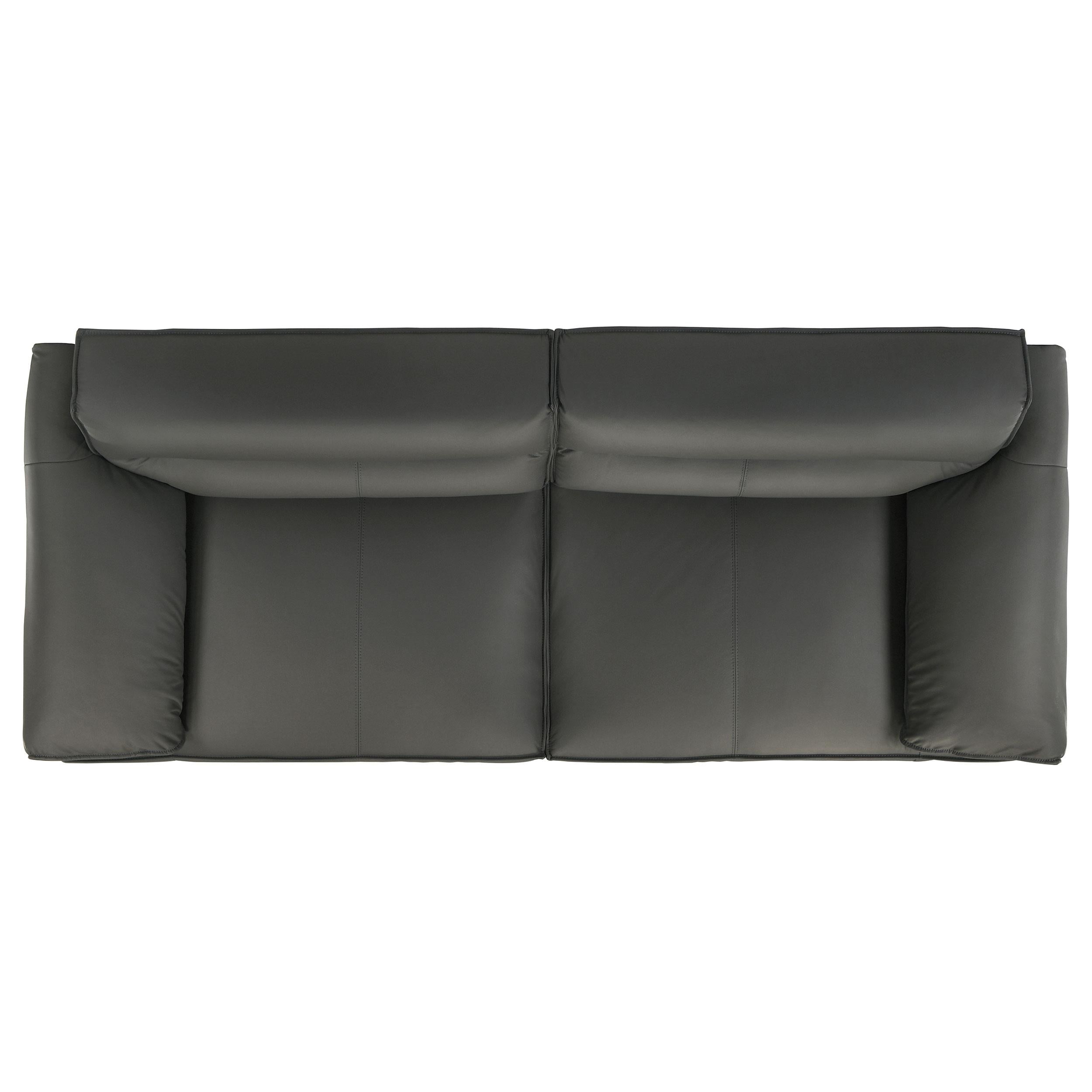  Coaster Furniture Buxton 509504 Top Grain Leather Upholstered Sofa - Graphite IMAGE 6