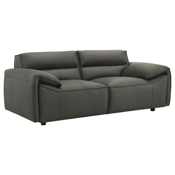 Coaster Furniture Buxton 509505 Top Grain Leather Upholstered Loveseat - Graphite