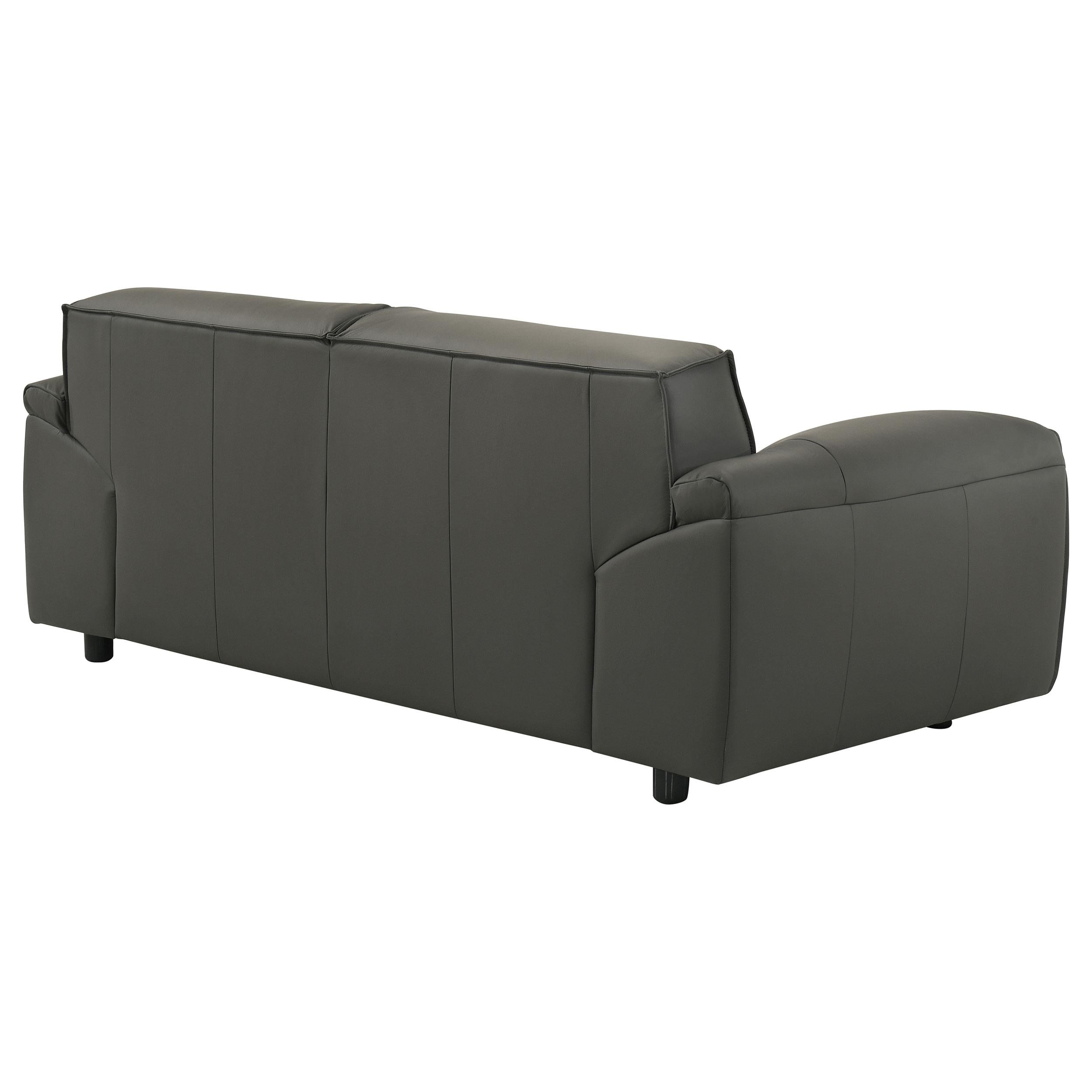  Coaster Furniture Buxton 509505 Top Grain Leather Upholstered Loveseat - Graphite IMAGE 10