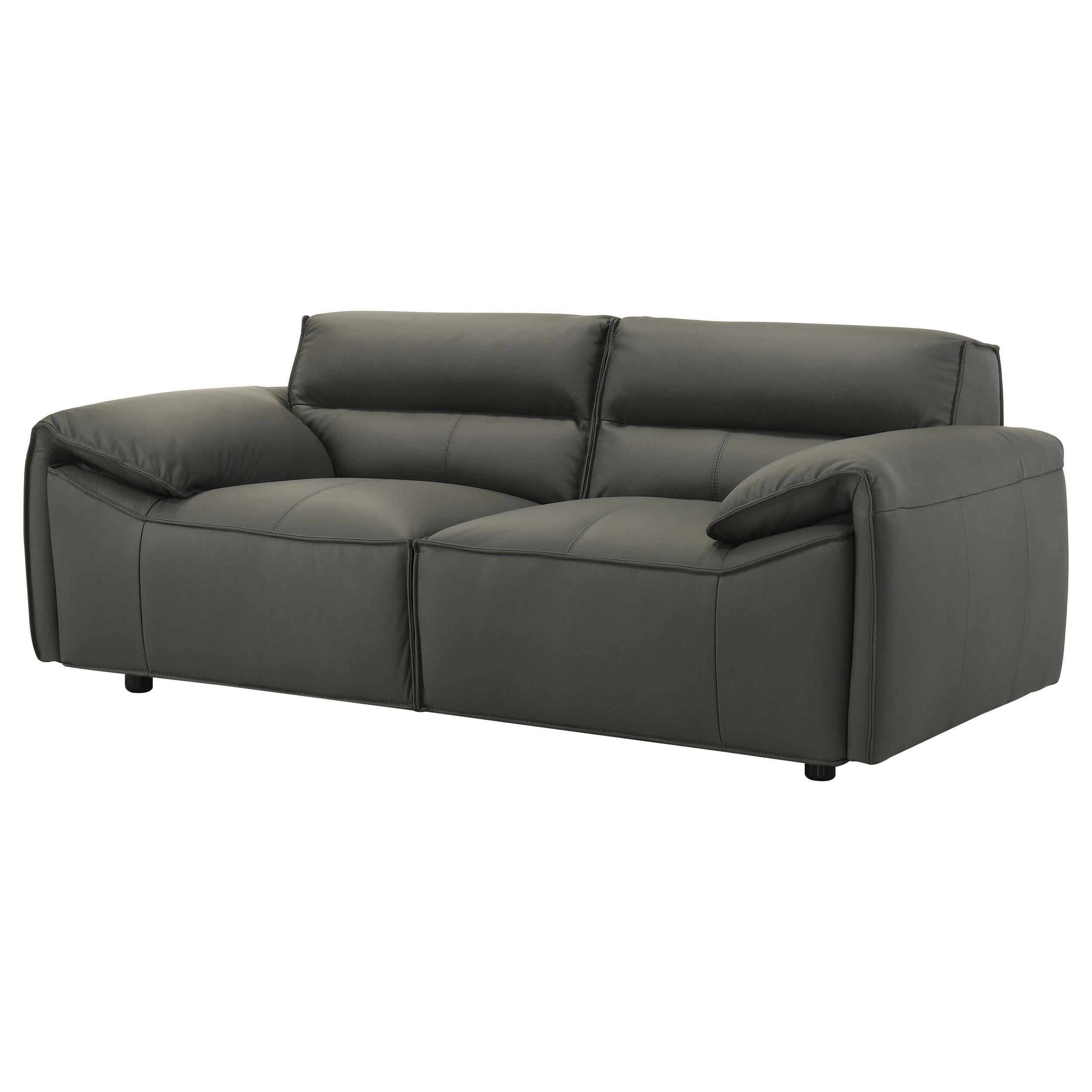  Coaster Furniture Buxton 509505 Top Grain Leather Upholstered Loveseat - Graphite IMAGE 11