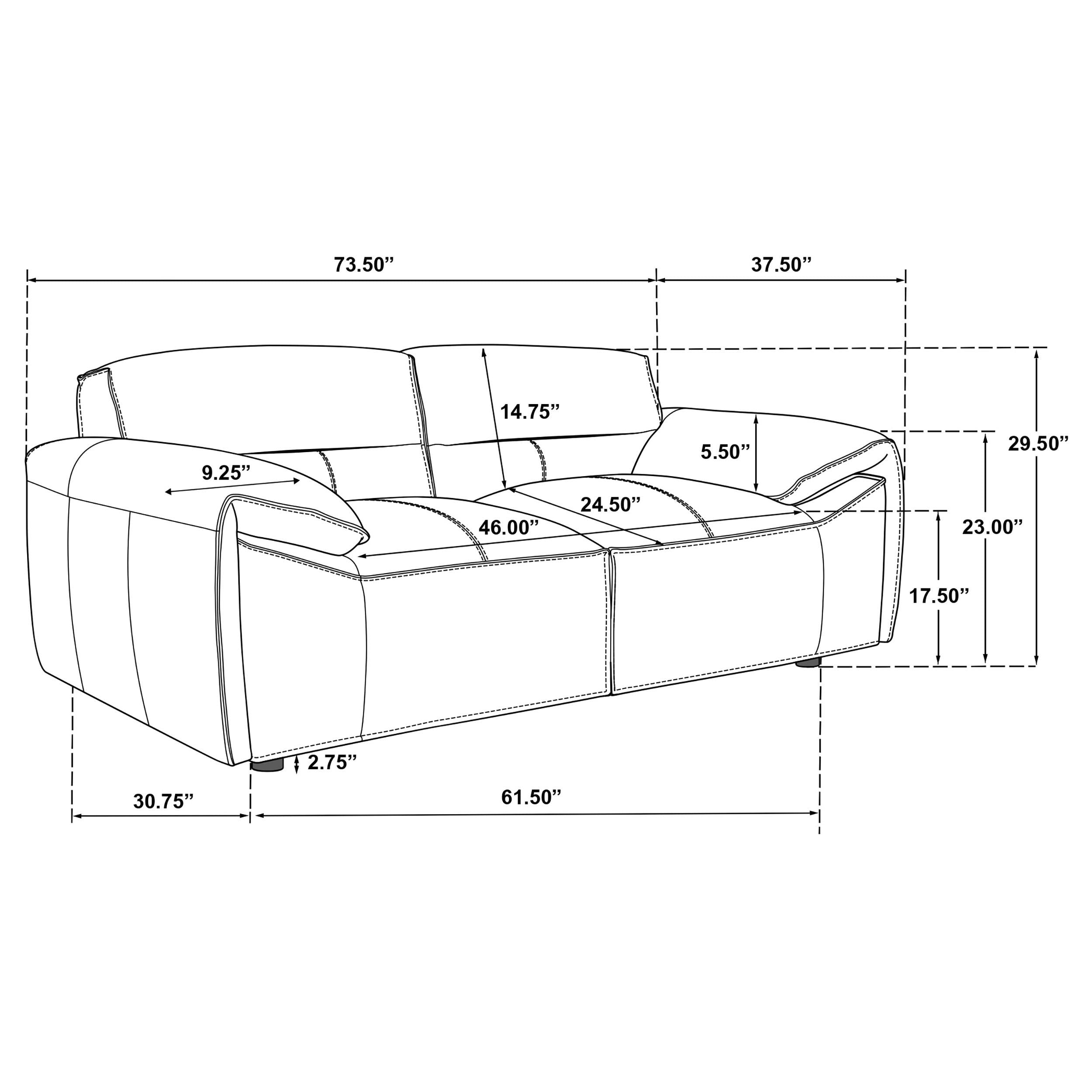  Coaster Furniture Buxton 509505 Top Grain Leather Upholstered Loveseat - Graphite IMAGE 12