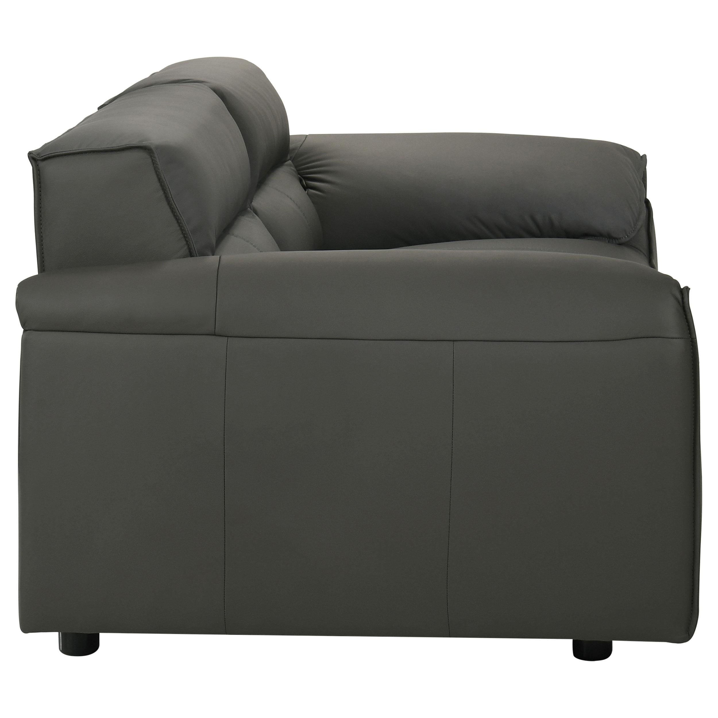  Coaster Furniture Buxton 509505 Top Grain Leather Upholstered Loveseat - Graphite IMAGE 2