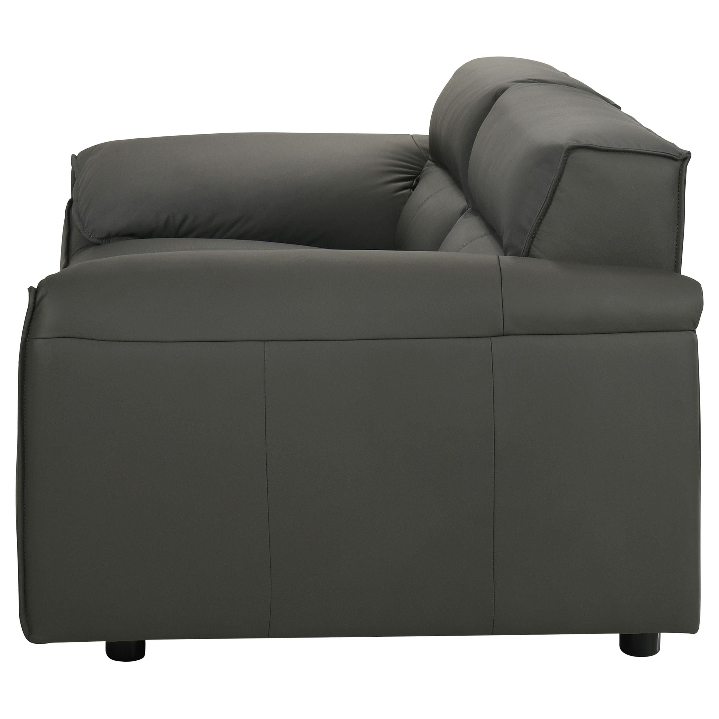  Coaster Furniture Buxton 509505 Top Grain Leather Upholstered Loveseat - Graphite IMAGE 3