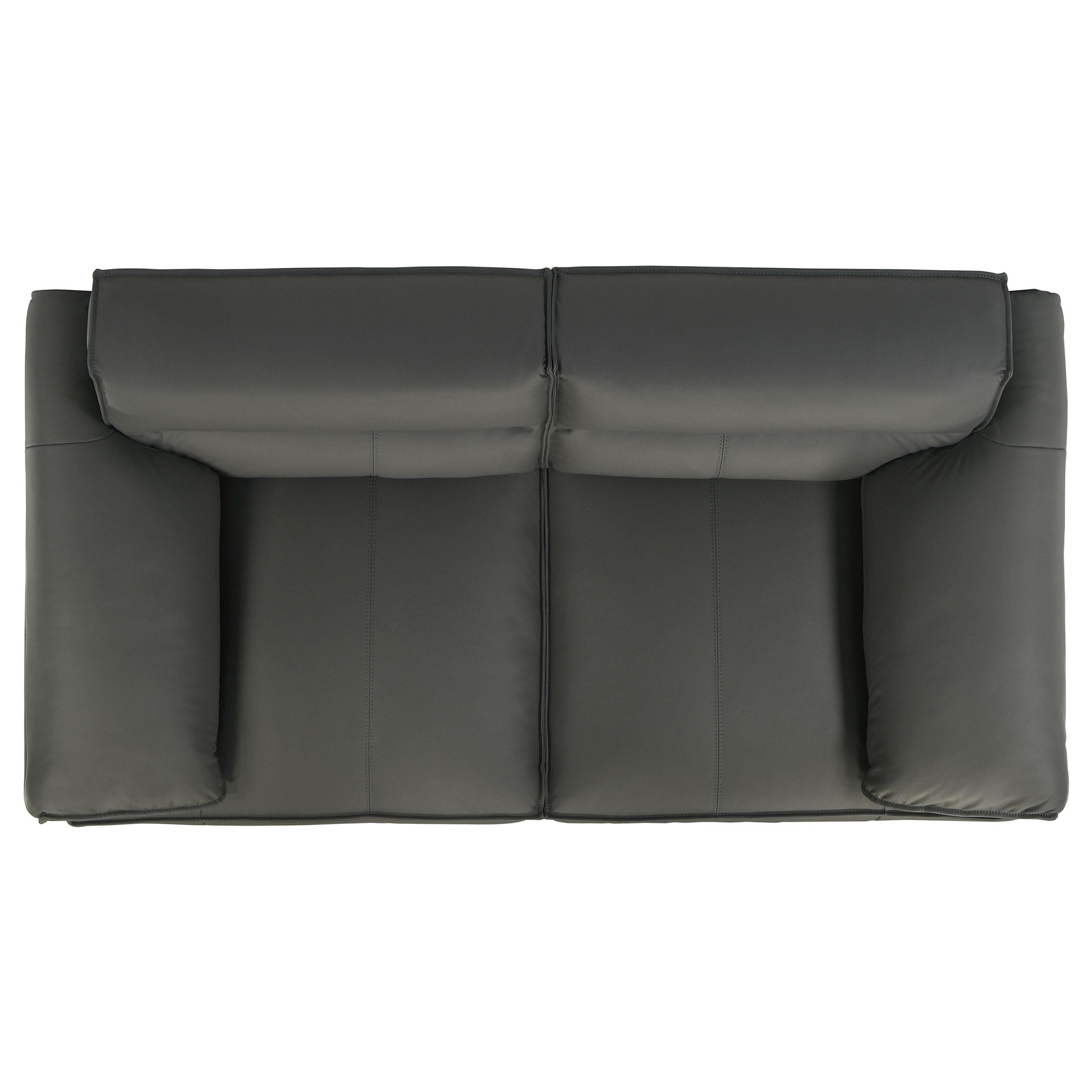  Coaster Furniture Buxton 509505 Top Grain Leather Upholstered Loveseat - Graphite IMAGE 5