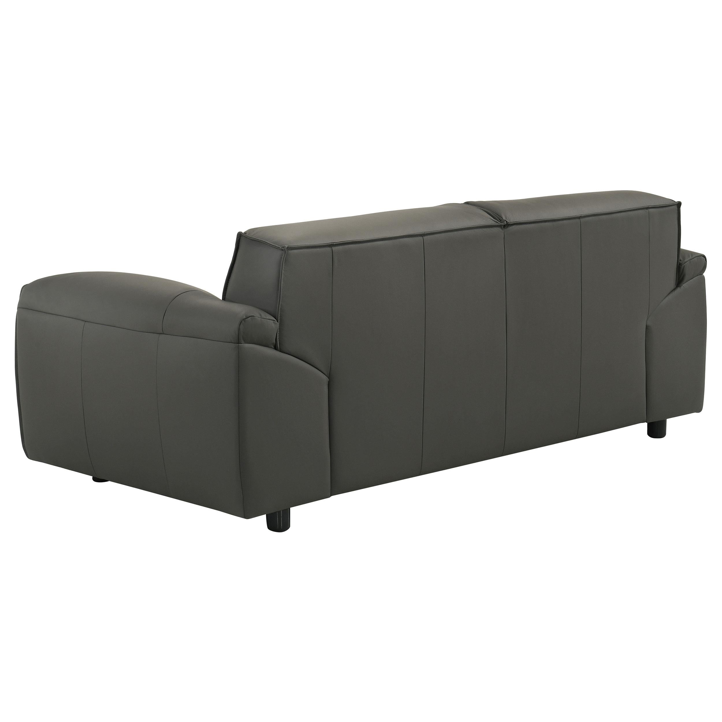  Coaster Furniture Buxton 509505 Top Grain Leather Upholstered Loveseat - Graphite IMAGE 6