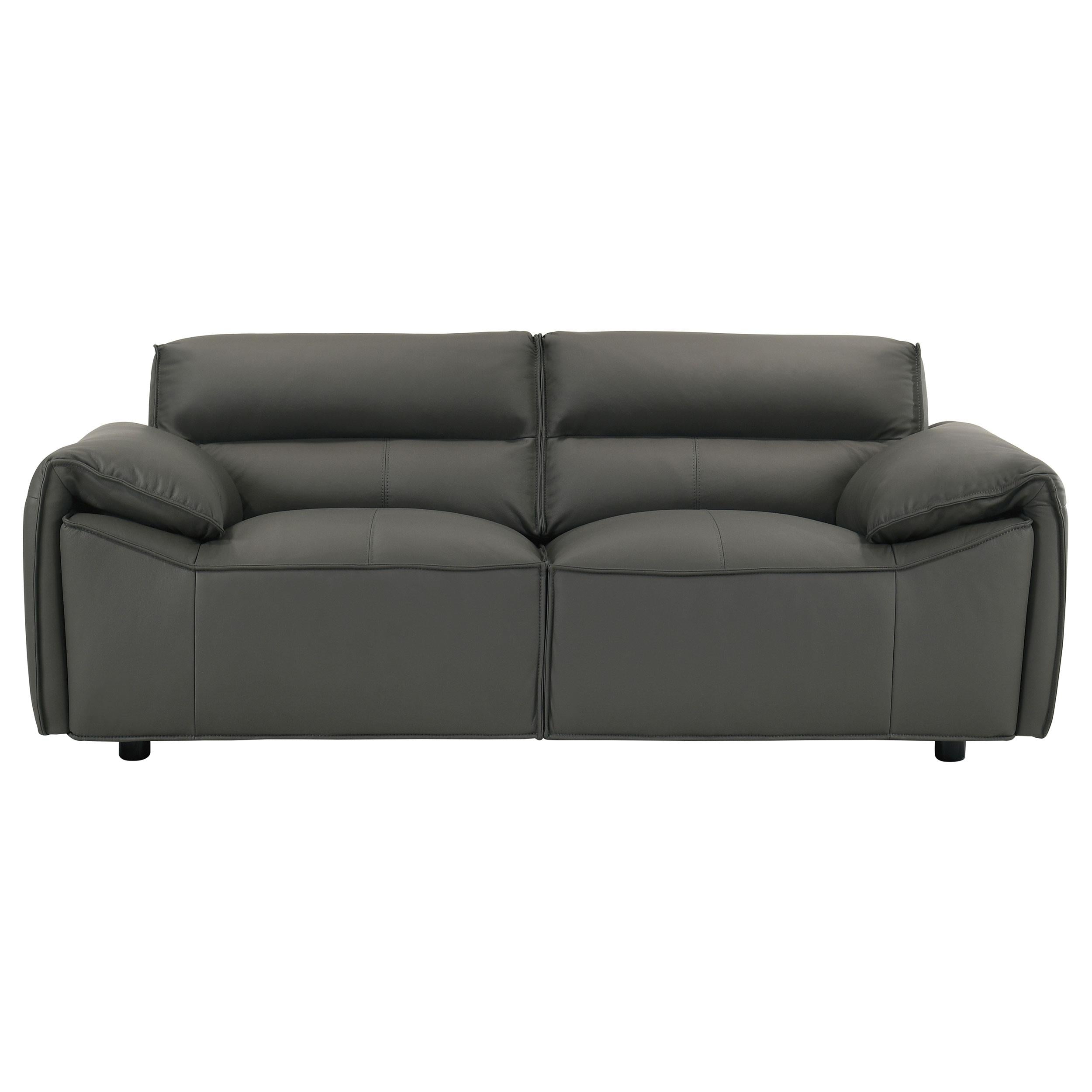  Coaster Furniture Buxton 509505 Top Grain Leather Upholstered Loveseat - Graphite IMAGE 7