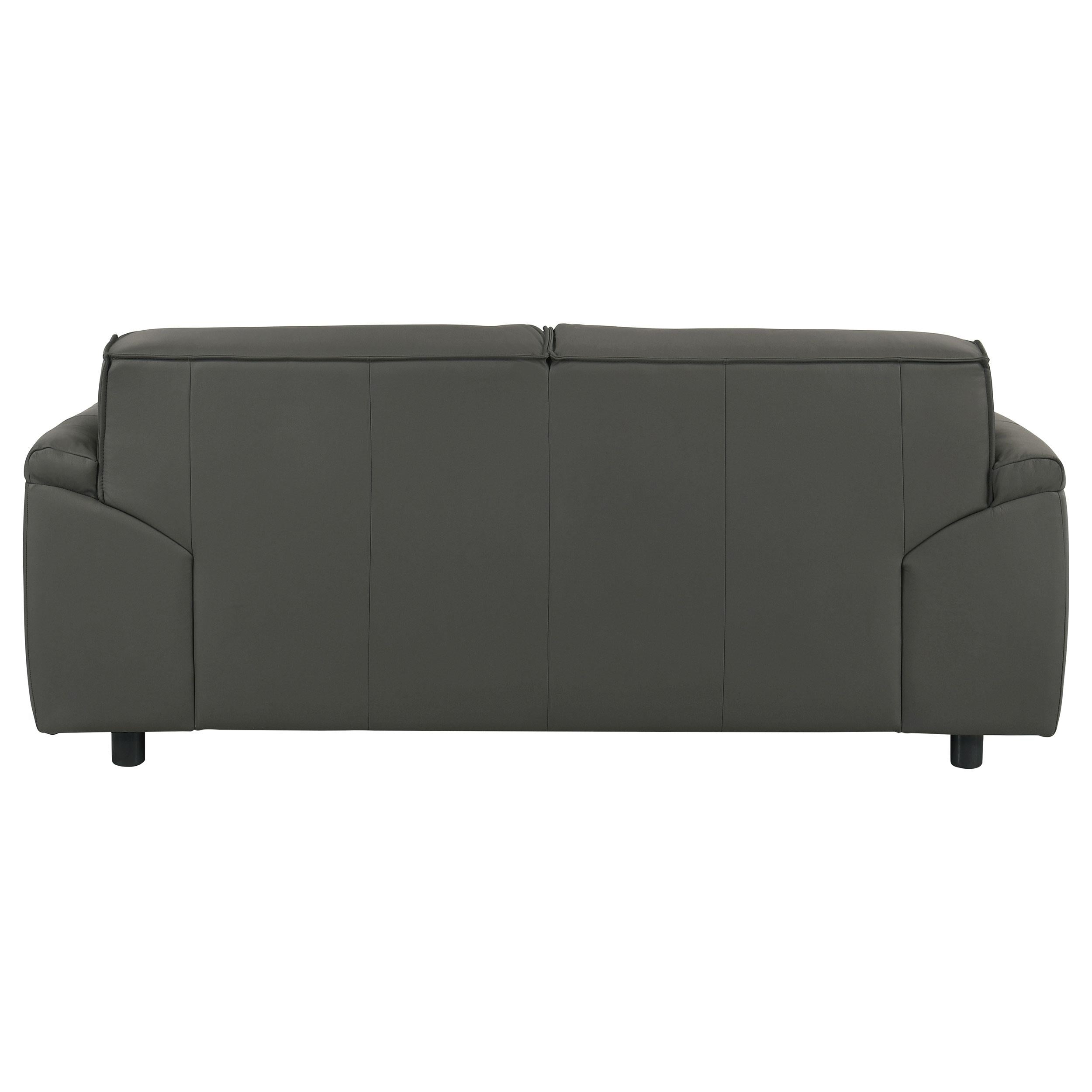  Coaster Furniture Buxton 509505 Top Grain Leather Upholstered Loveseat - Graphite IMAGE 8