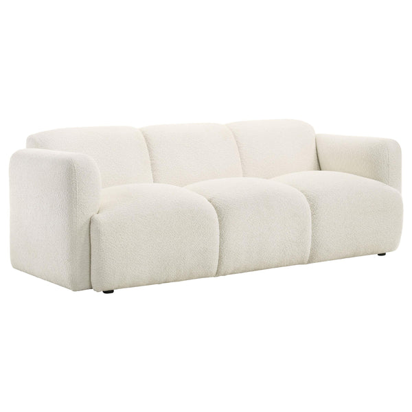 Coaster Furniture Dorset 509811 Fabric Upholstered Round Track Arm Sofa - White