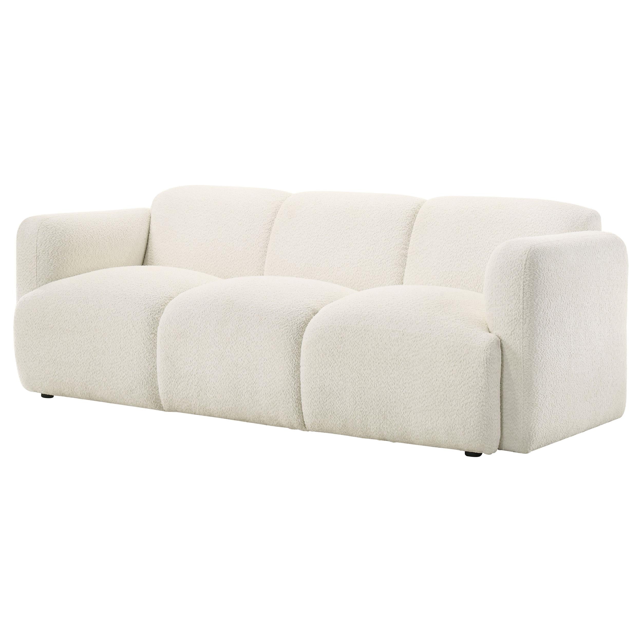  Coaster Furniture Dorset 509811 Fabric Upholstered Round Track Arm Sofa - White IMAGE 10