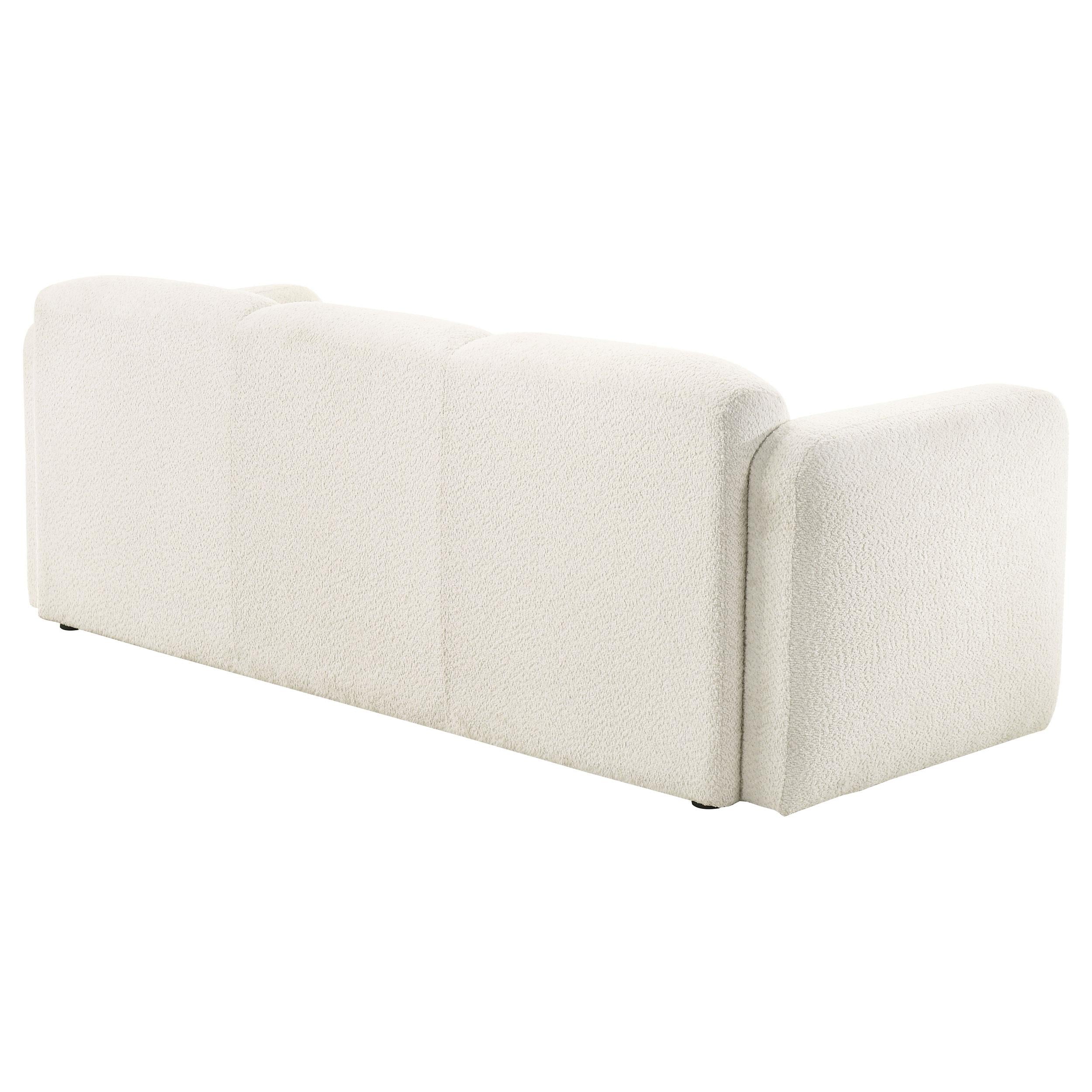  Coaster Furniture Dorset 509811 Fabric Upholstered Round Track Arm Sofa - White IMAGE 12