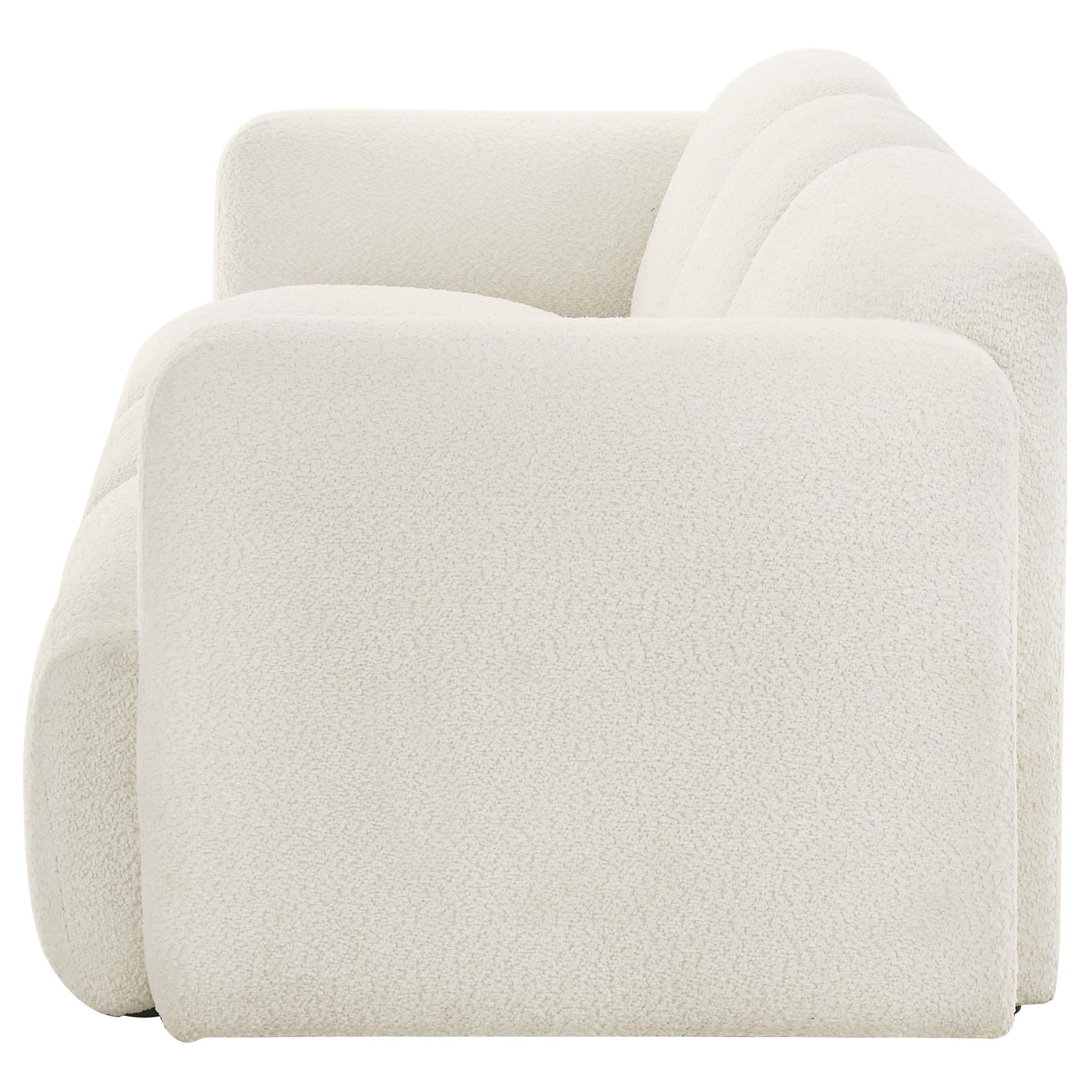  Coaster Furniture Dorset 509811 Fabric Upholstered Round Track Arm Sofa - White IMAGE 2