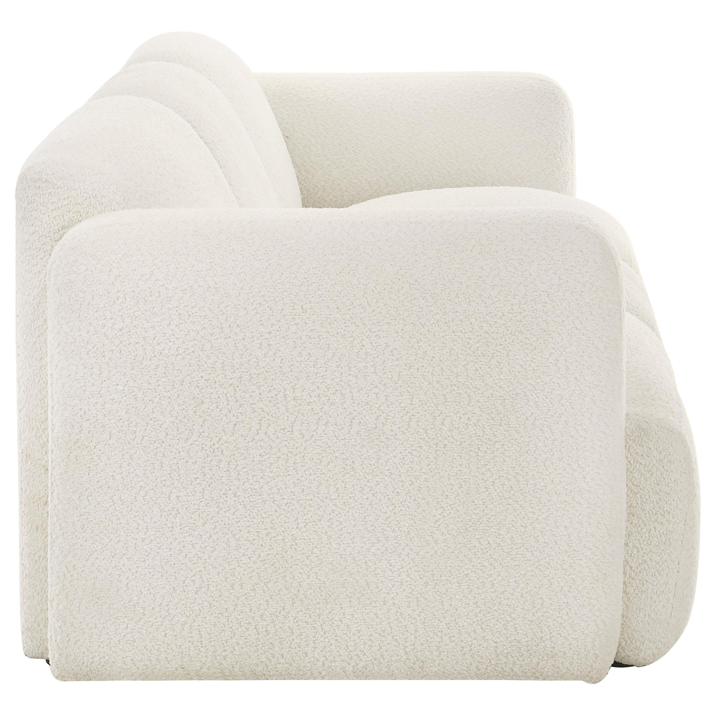  Coaster Furniture Dorset 509811 Fabric Upholstered Round Track Arm Sofa - White IMAGE 3