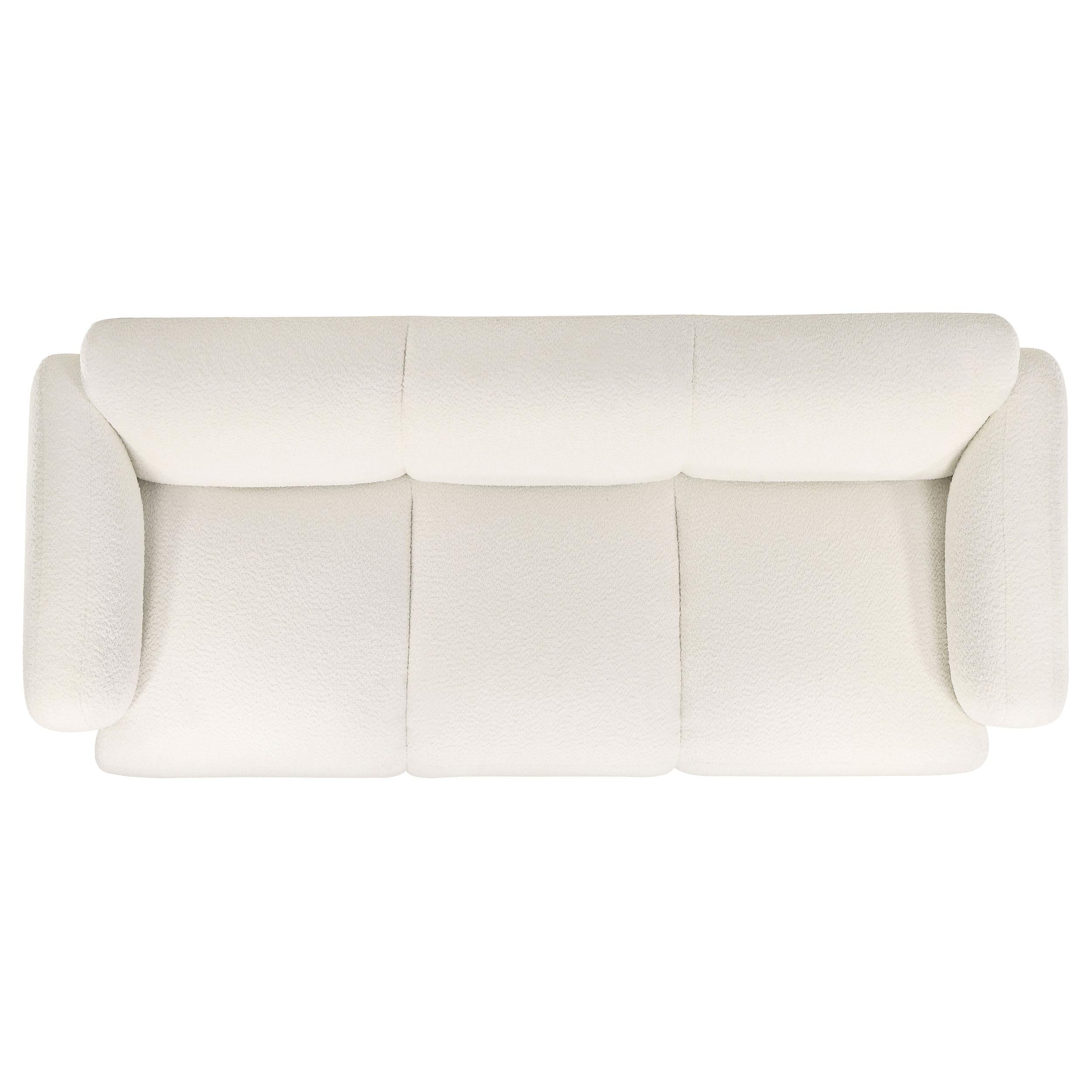  Coaster Furniture Dorset 509811 Fabric Upholstered Round Track Arm Sofa - White IMAGE 5
