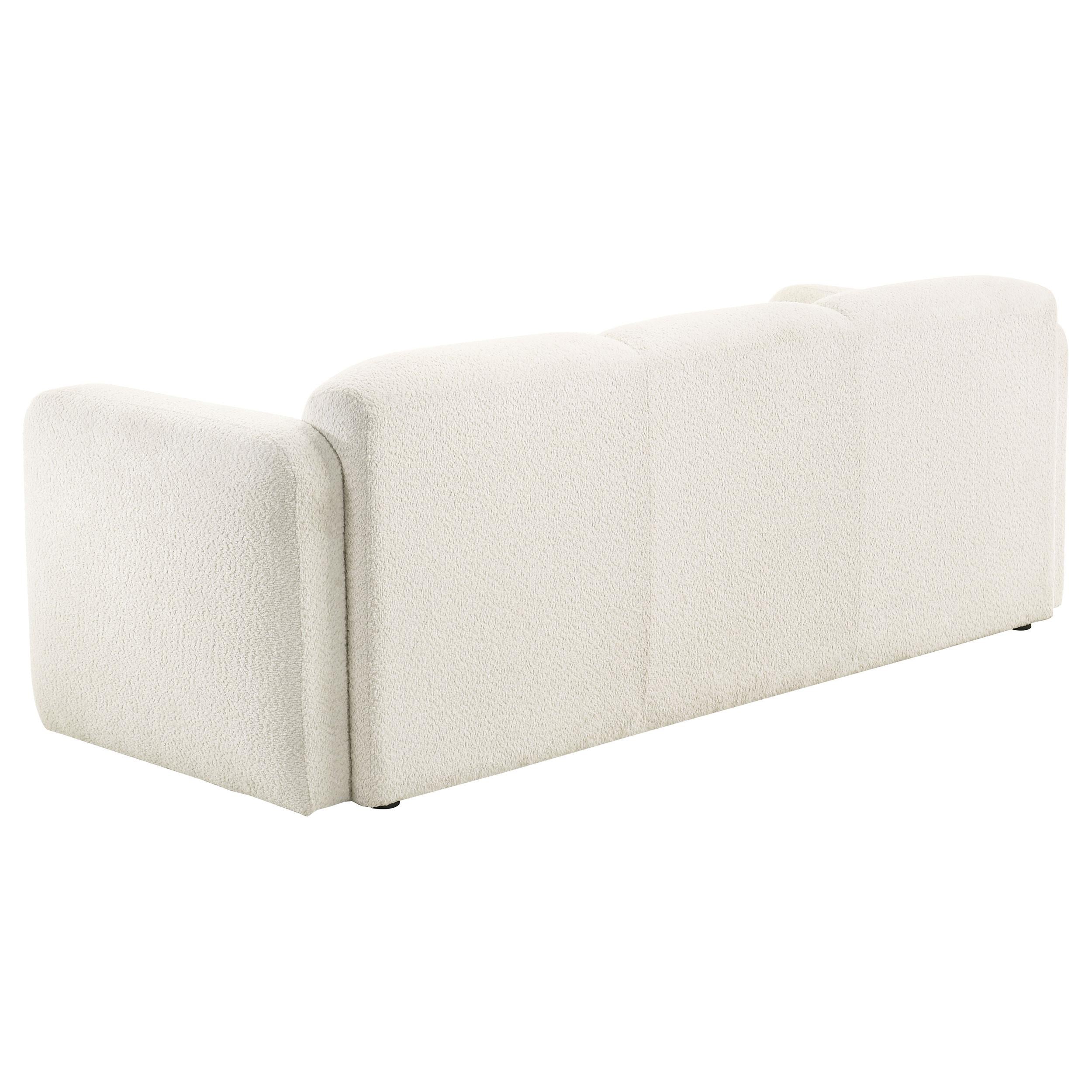  Coaster Furniture Dorset 509811 Fabric Upholstered Round Track Arm Sofa - White IMAGE 6