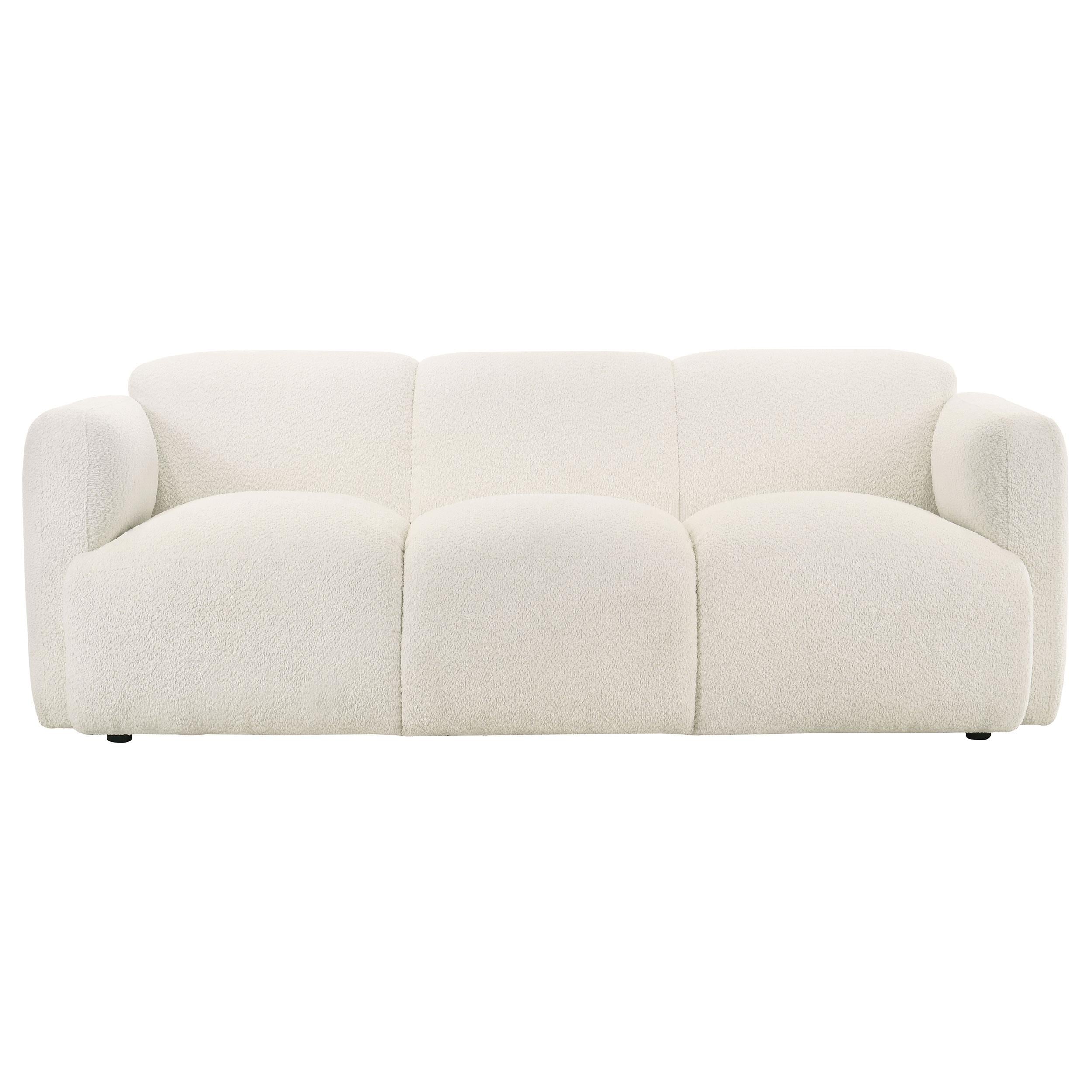  Coaster Furniture Dorset 509811 Fabric Upholstered Round Track Arm Sofa - White IMAGE 7