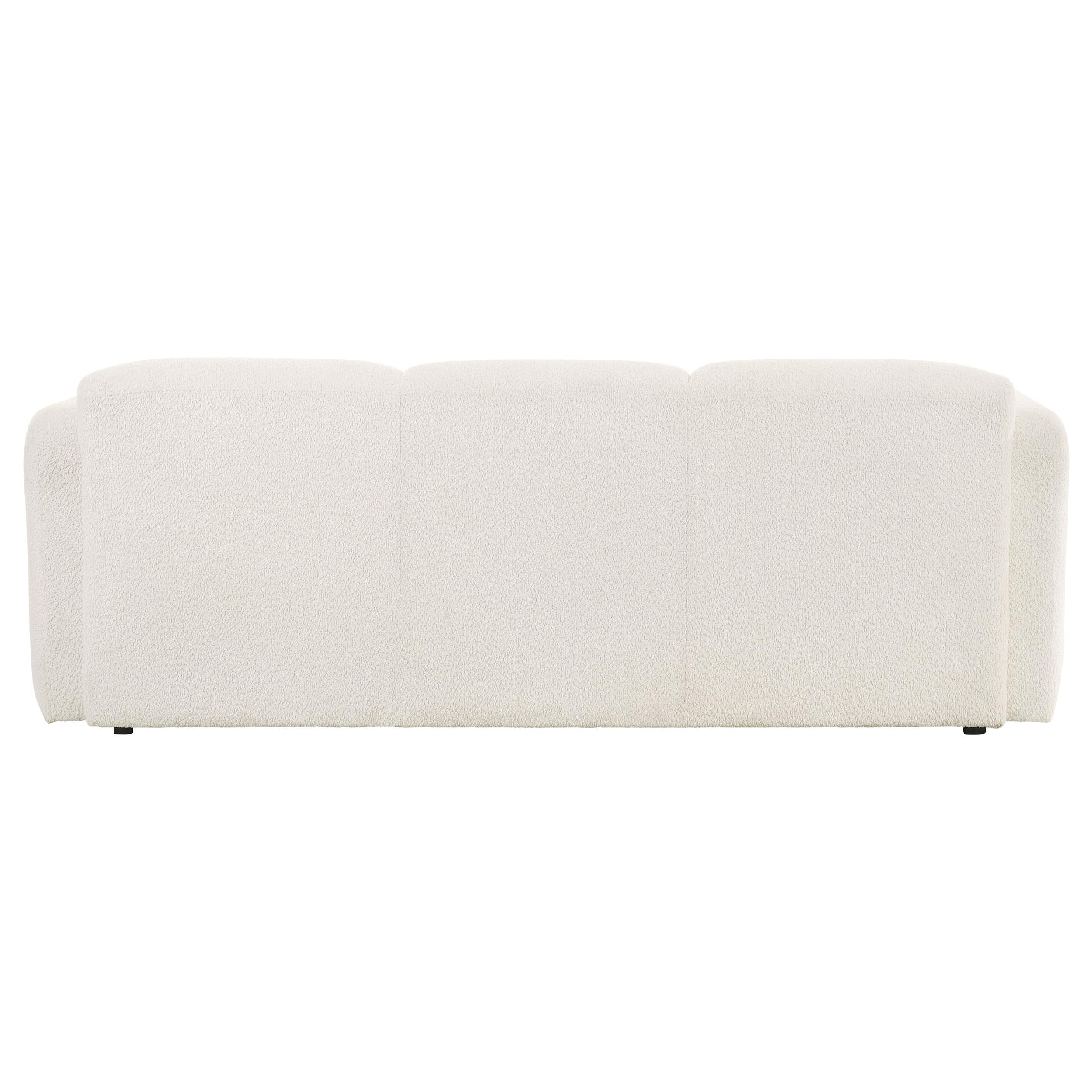  Coaster Furniture Dorset 509811 Fabric Upholstered Round Track Arm Sofa - White IMAGE 8