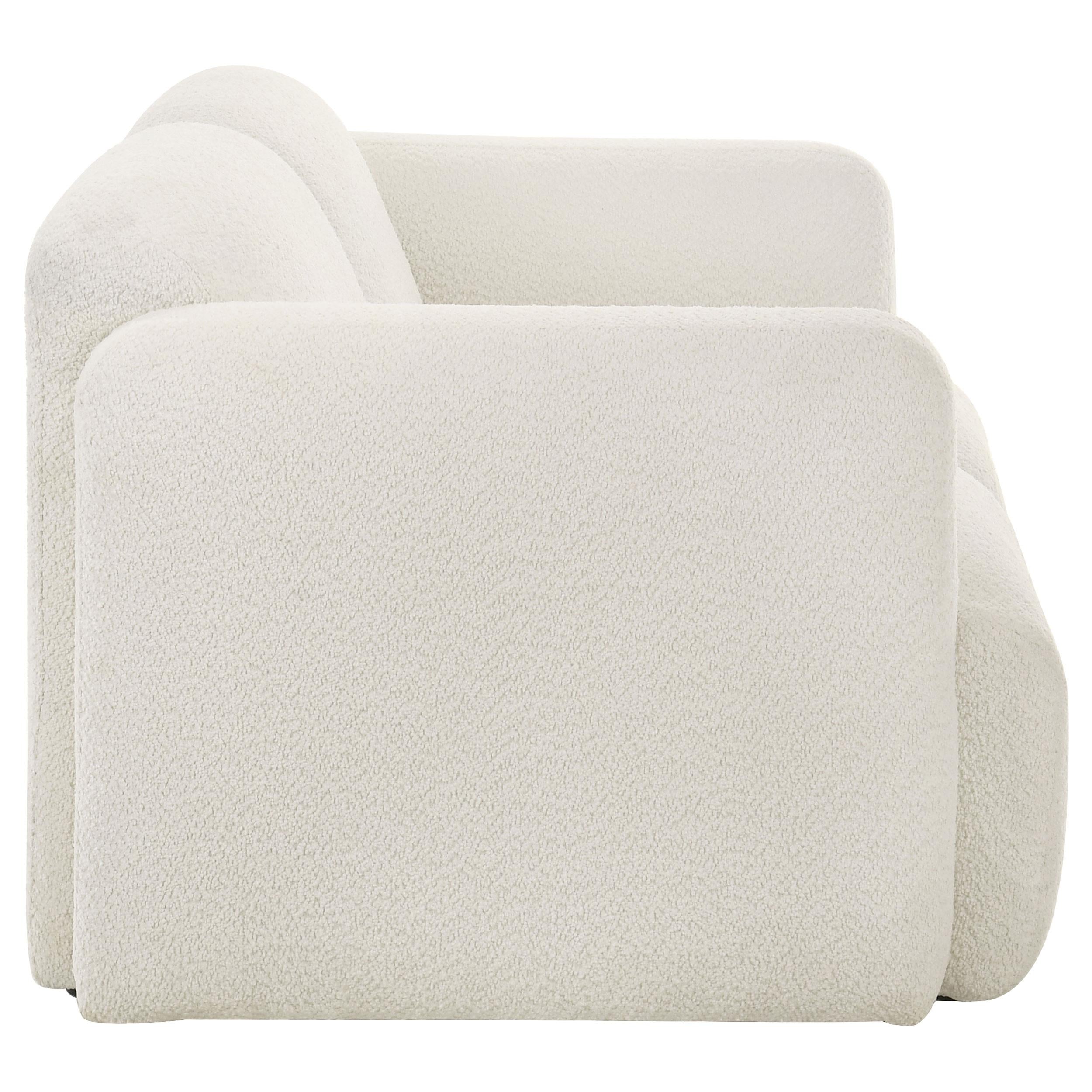  Coaster Furniture Dorset 509812 Fabric Upholstered Round Track Arm Loveseat - White IMAGE 2