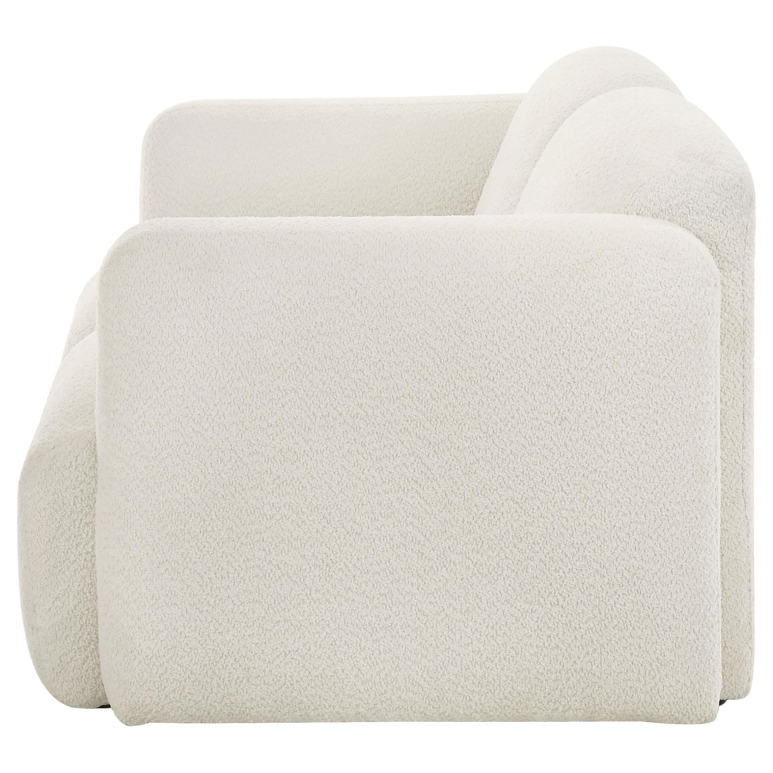  Coaster Furniture Dorset 509812 Fabric Upholstered Round Track Arm Loveseat - White IMAGE 3