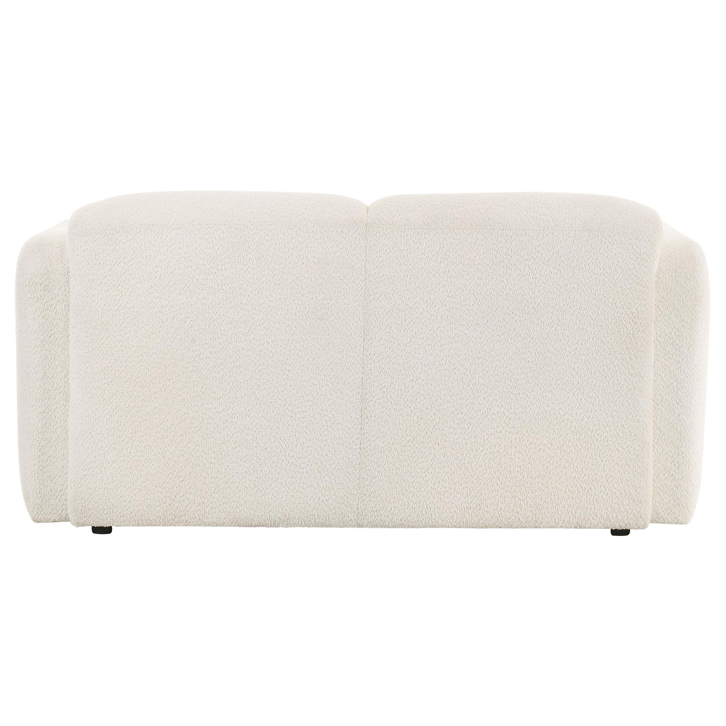  Coaster Furniture Dorset 509812 Fabric Upholstered Round Track Arm Loveseat - White IMAGE 8