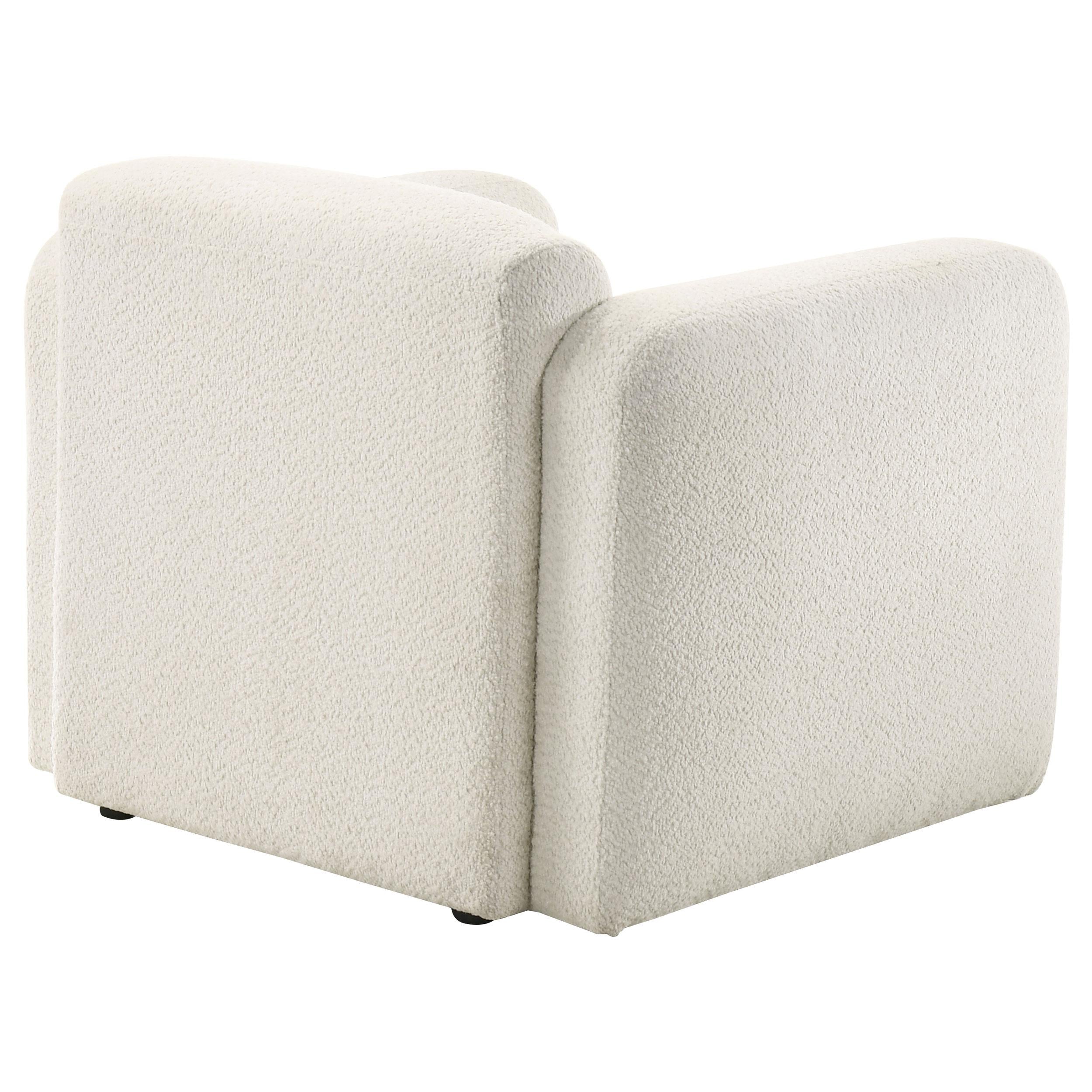  Coaster Furniture Dorset 509813 Fabric Upholstered Round Track Arm Accent Chair - White IMAGE 12