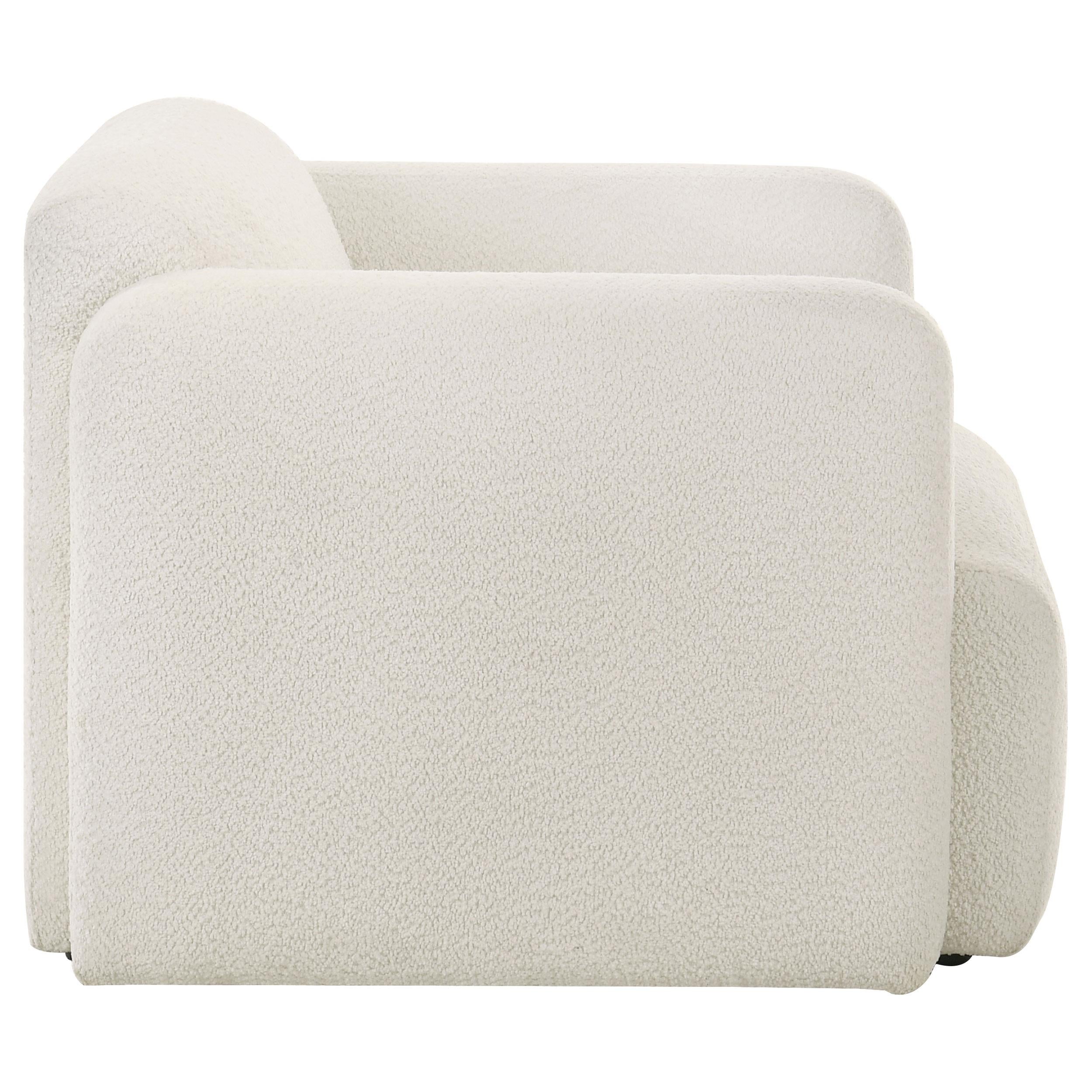  Coaster Furniture Dorset 509813 Fabric Upholstered Round Track Arm Accent Chair - White IMAGE 3