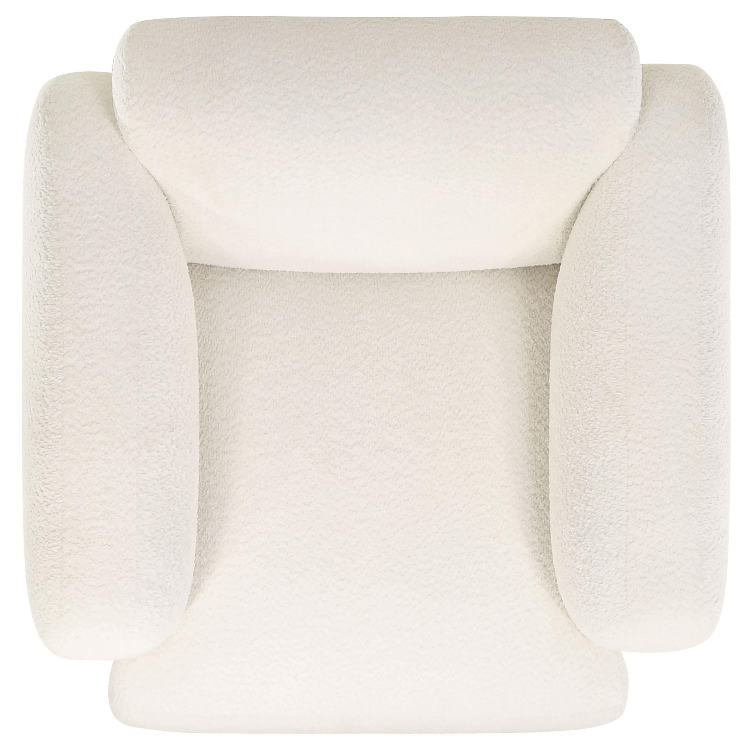  Coaster Furniture Dorset 509813 Fabric Upholstered Round Track Arm Accent Chair - White IMAGE 5