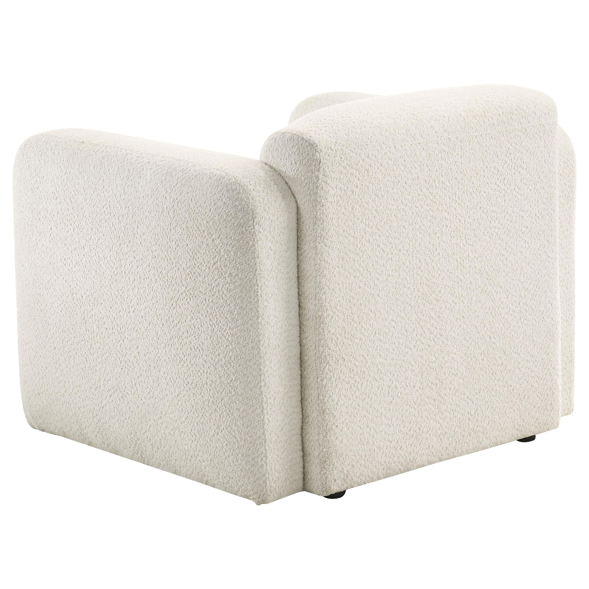  Coaster Furniture Dorset 509813 Fabric Upholstered Round Track Arm Accent Chair - White IMAGE 6