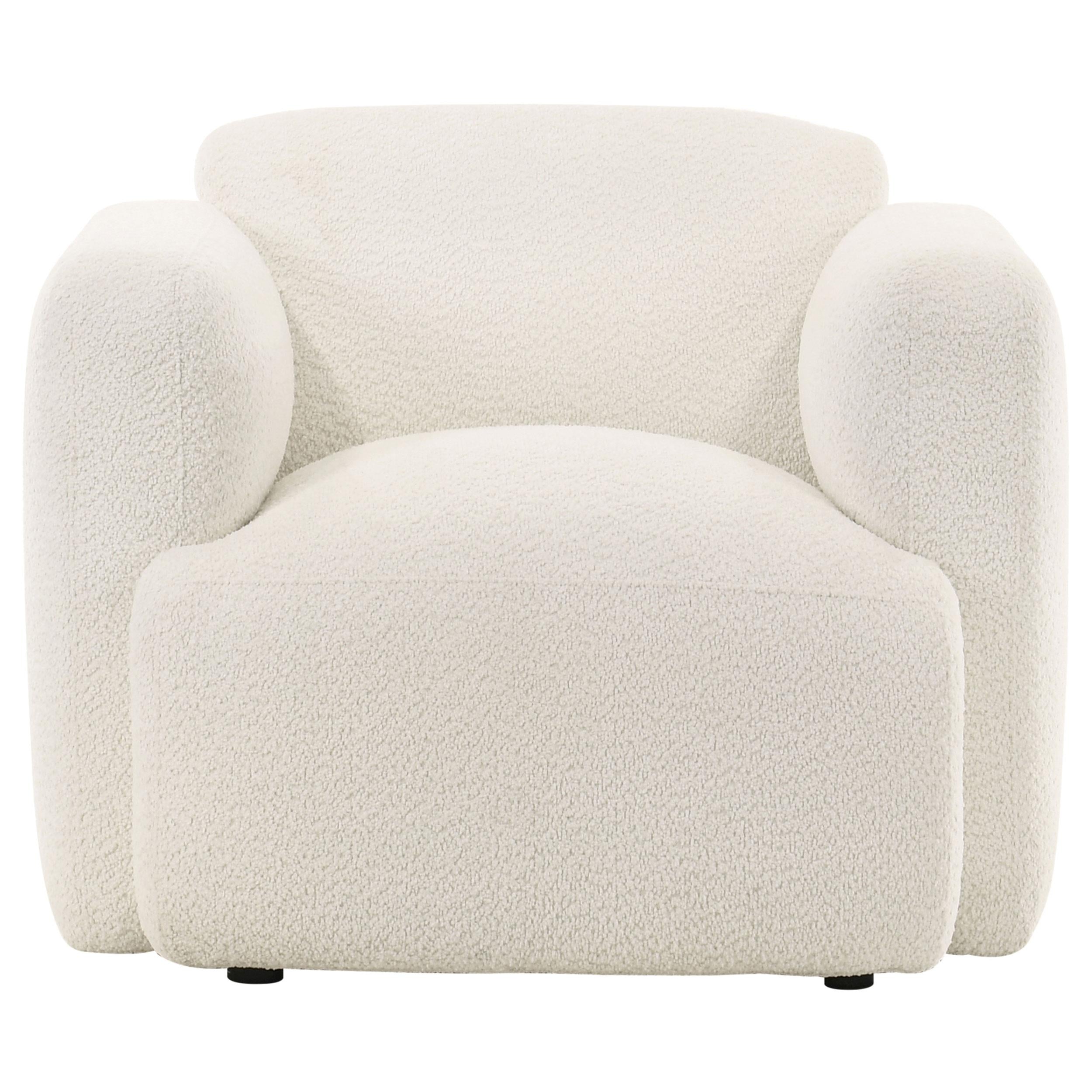  Coaster Furniture Dorset 509813 Fabric Upholstered Round Track Arm Accent Chair - White IMAGE 7