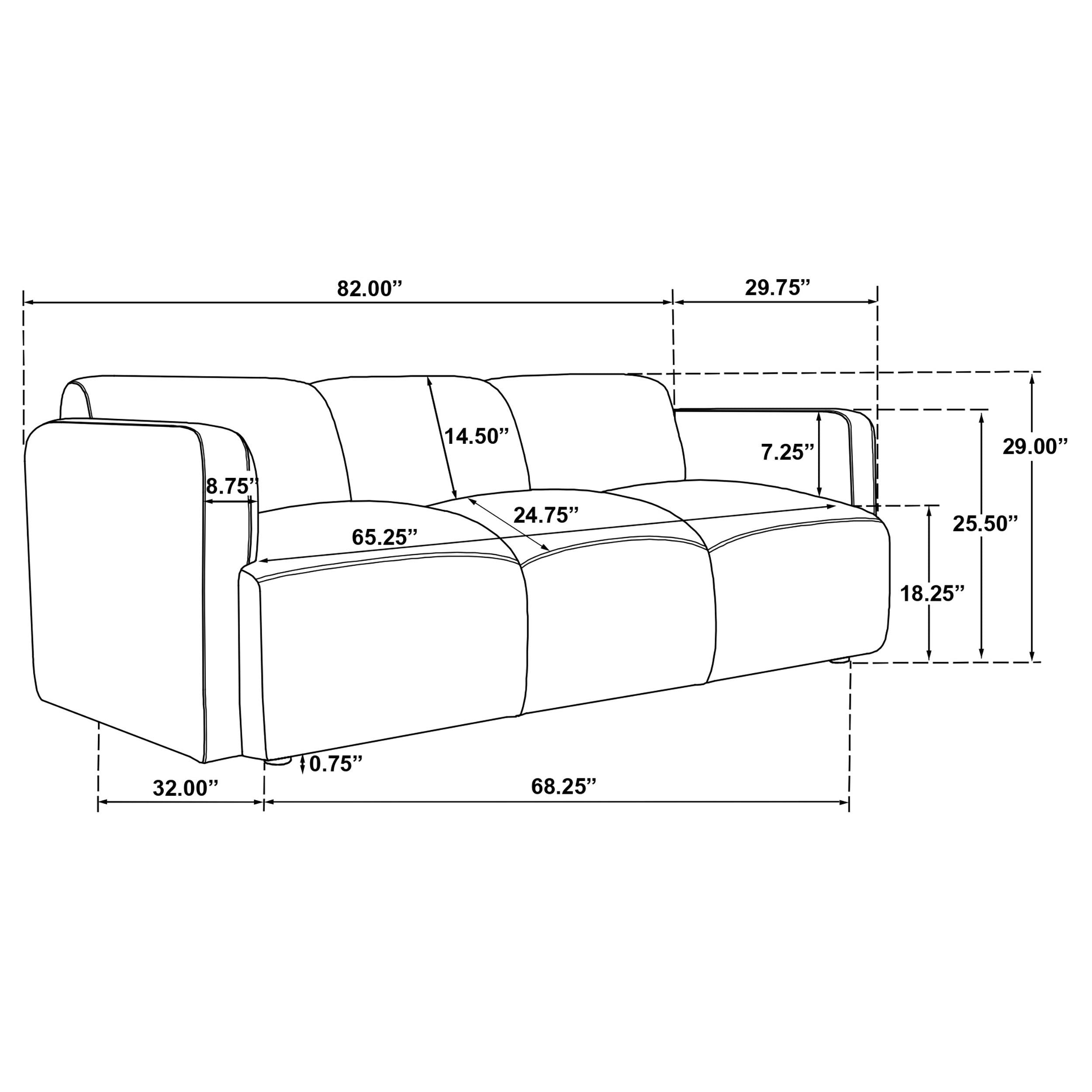  Coaster Furniture Dorset 509814 Fabric Upholstered Round Track Arm Sofa - Brown IMAGE 11